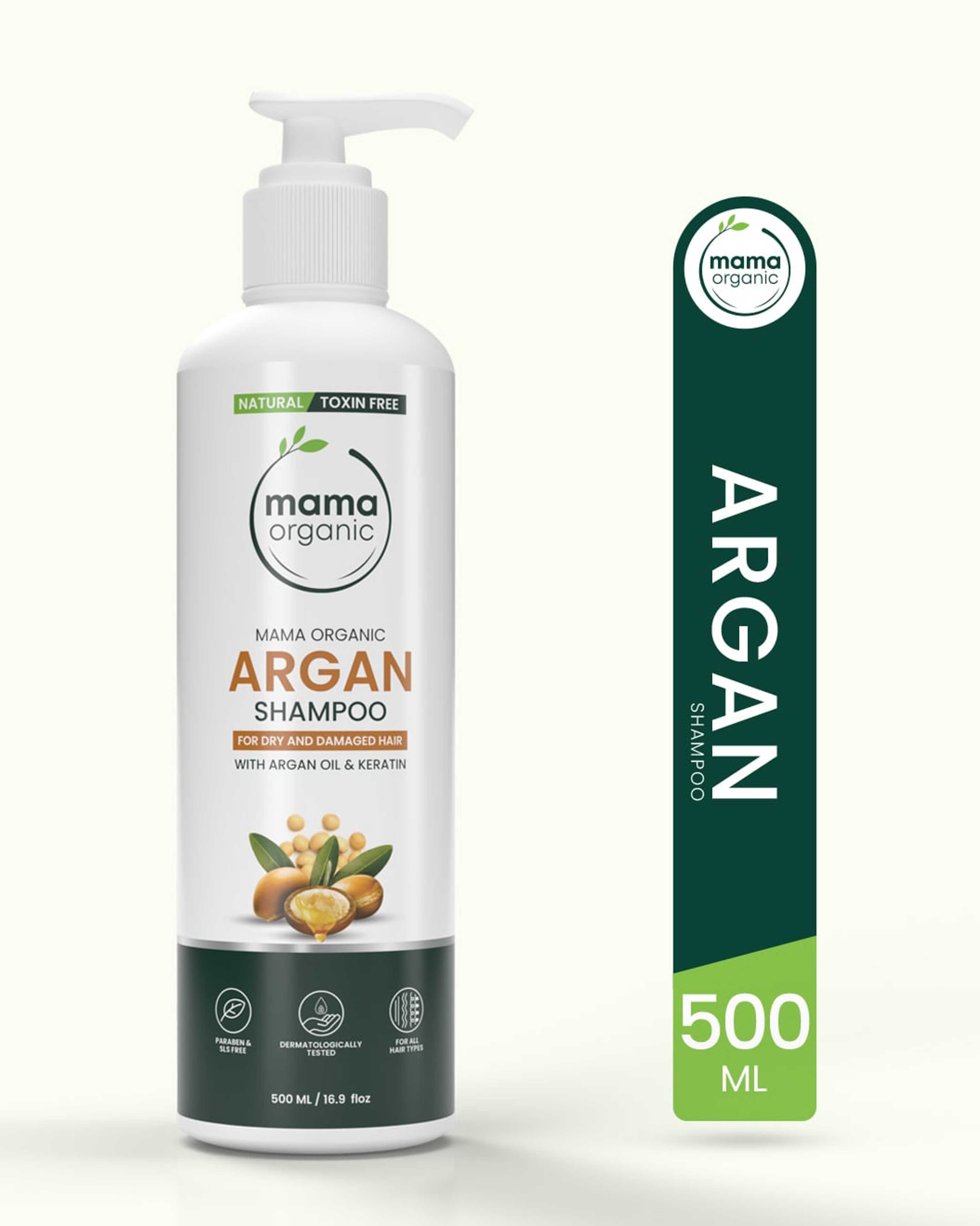 Mama Organic Argan Shampoo & Conditioner For Hair Loss | For Hair Growth | For Men & Women | Natural & Toxin-Free - 500ml - Product Main Image