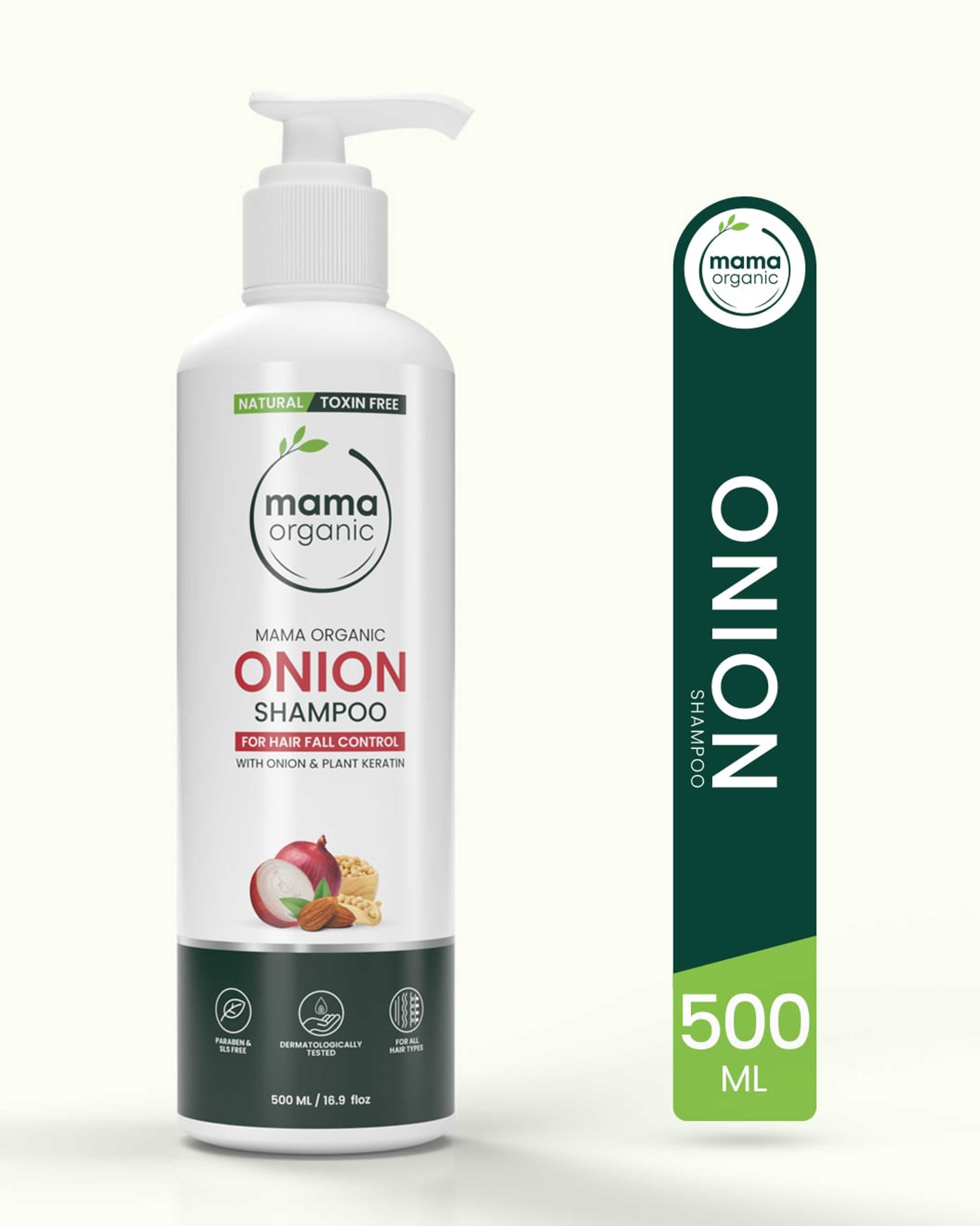 Mama Organic Onion Anti Hair Loss Shampoo For Hair Growth & Control Hair Fall | For Girls & Women | Natural & Toxin-Free - 500ml - Product Main Image
