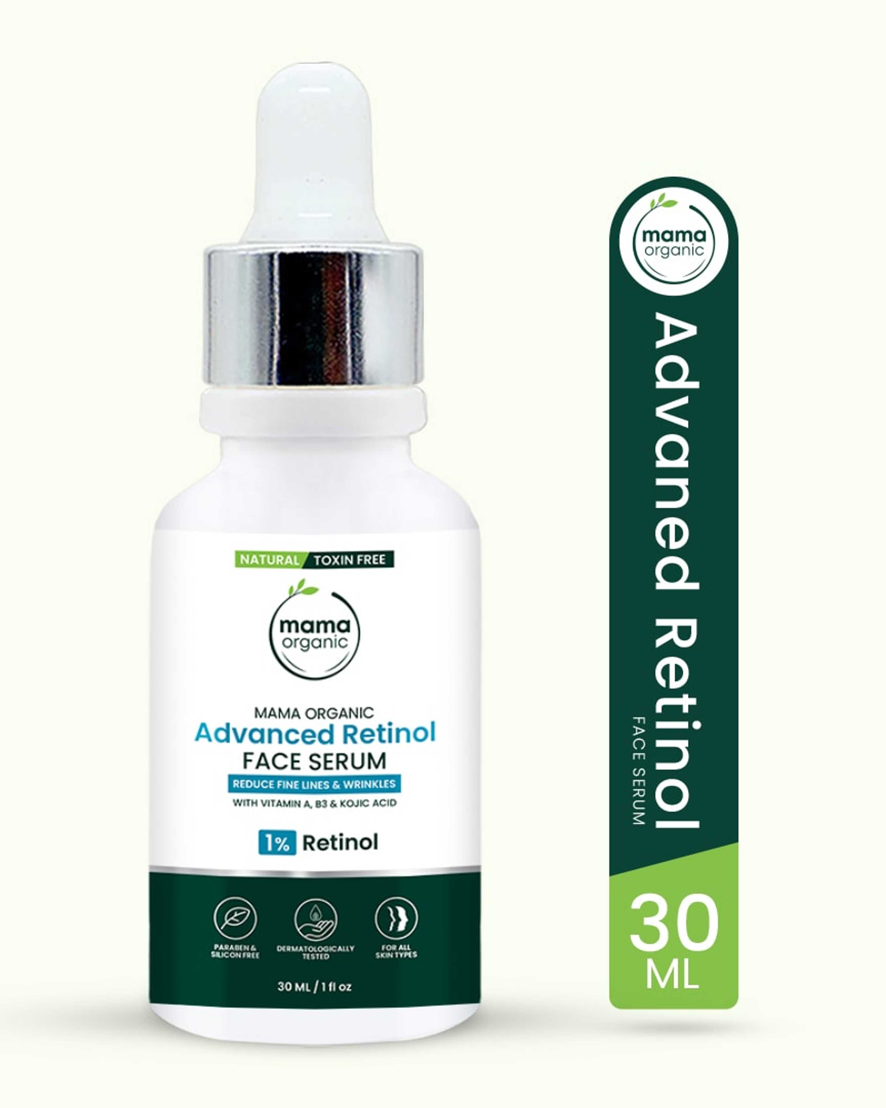 Mama Organic Advance Retinol Face Serum For Reduce Fine Lines & Wrinkles | For Anti-Aging | Natural & Toxin-Free - 30ml
