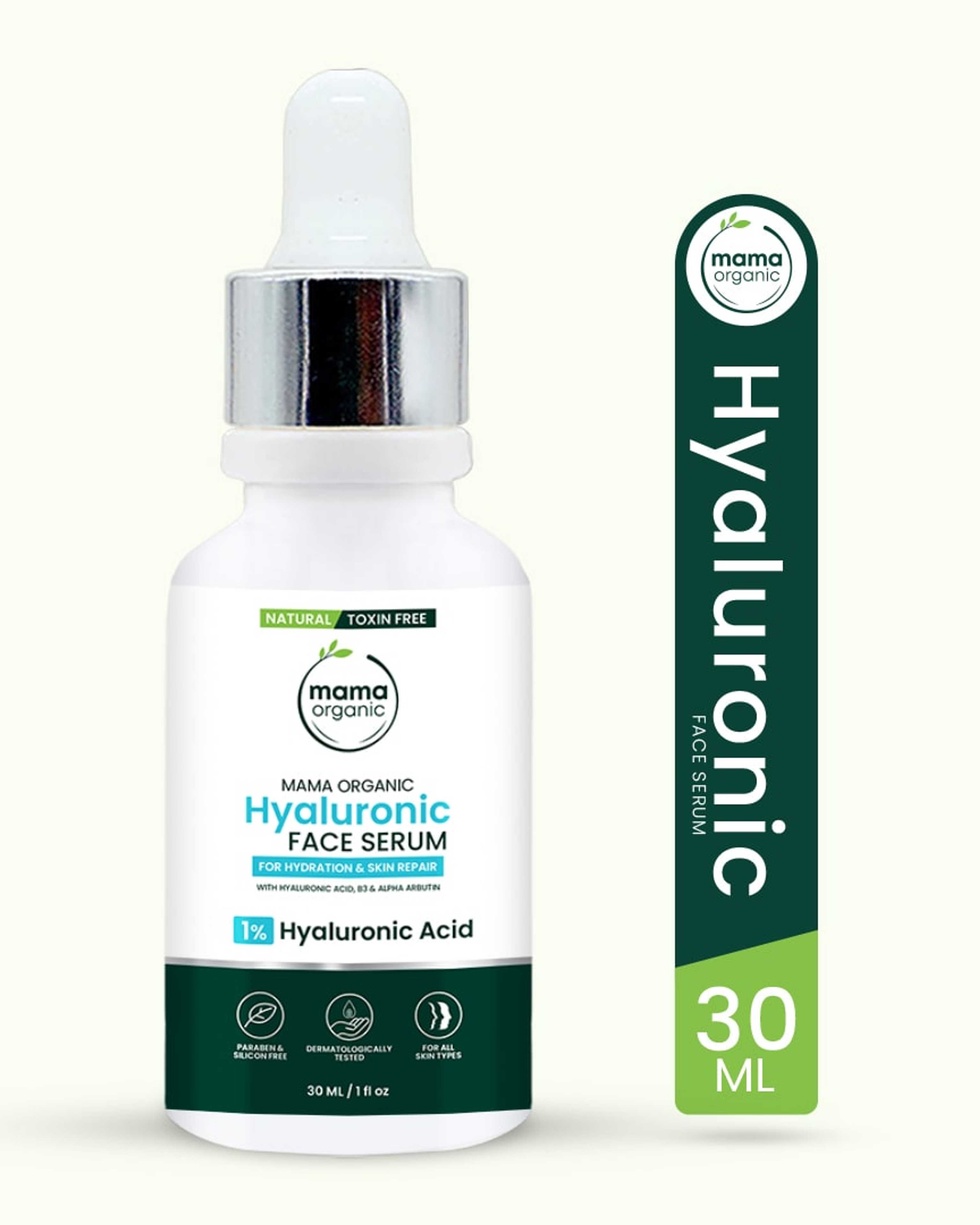 Mama Organic Hyaluronic Face Serum For Hydration & Skin Repair | For Women & Men | Natural & Toxin-Free - 30ml - Product Main Image