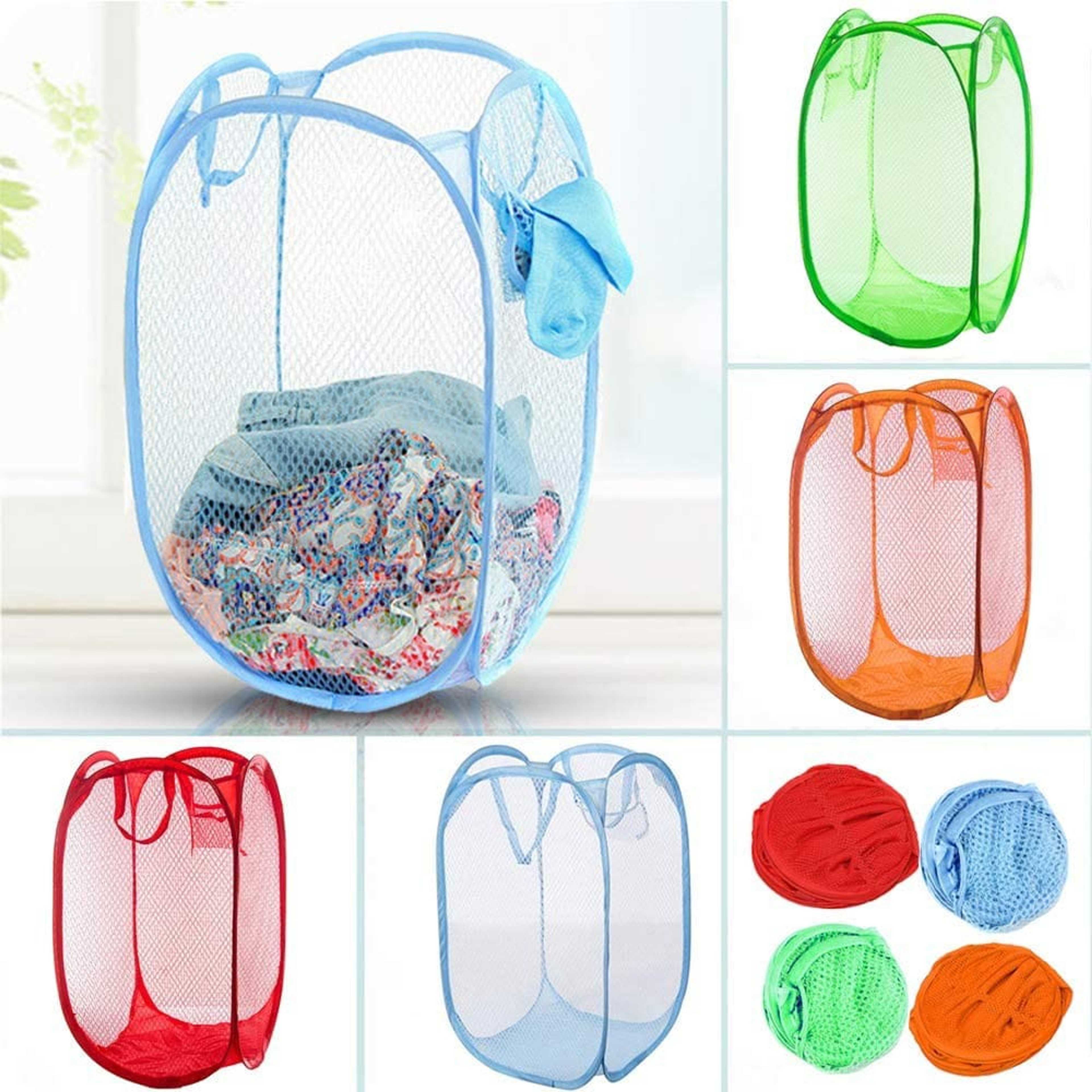 Foldable Pop Up Mesh Washing Laundry Basket Bag Bin Hamper Toy Storage