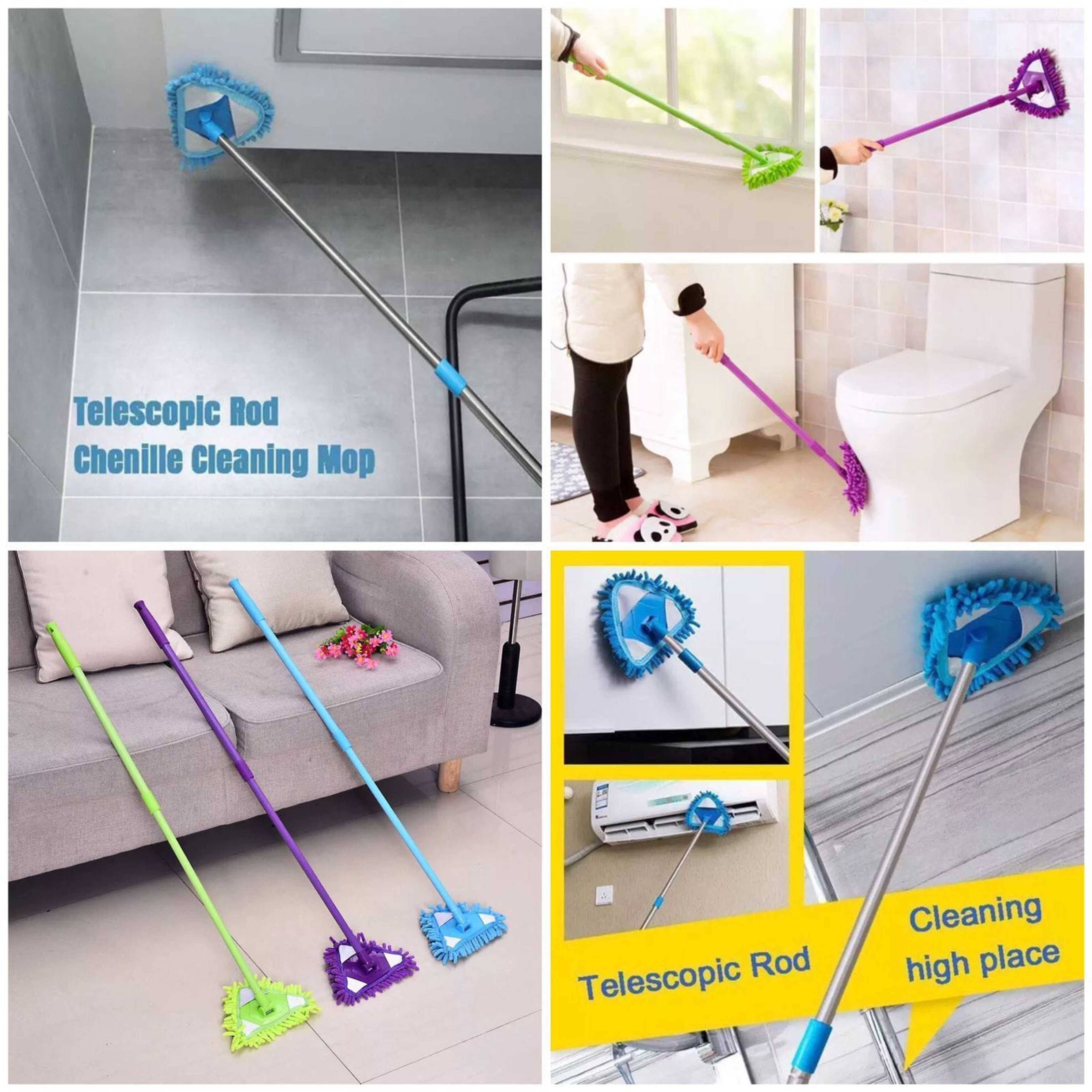 Microfiber Telescopic Triangle Mop, Extendable Cleaning Mop Multifunction