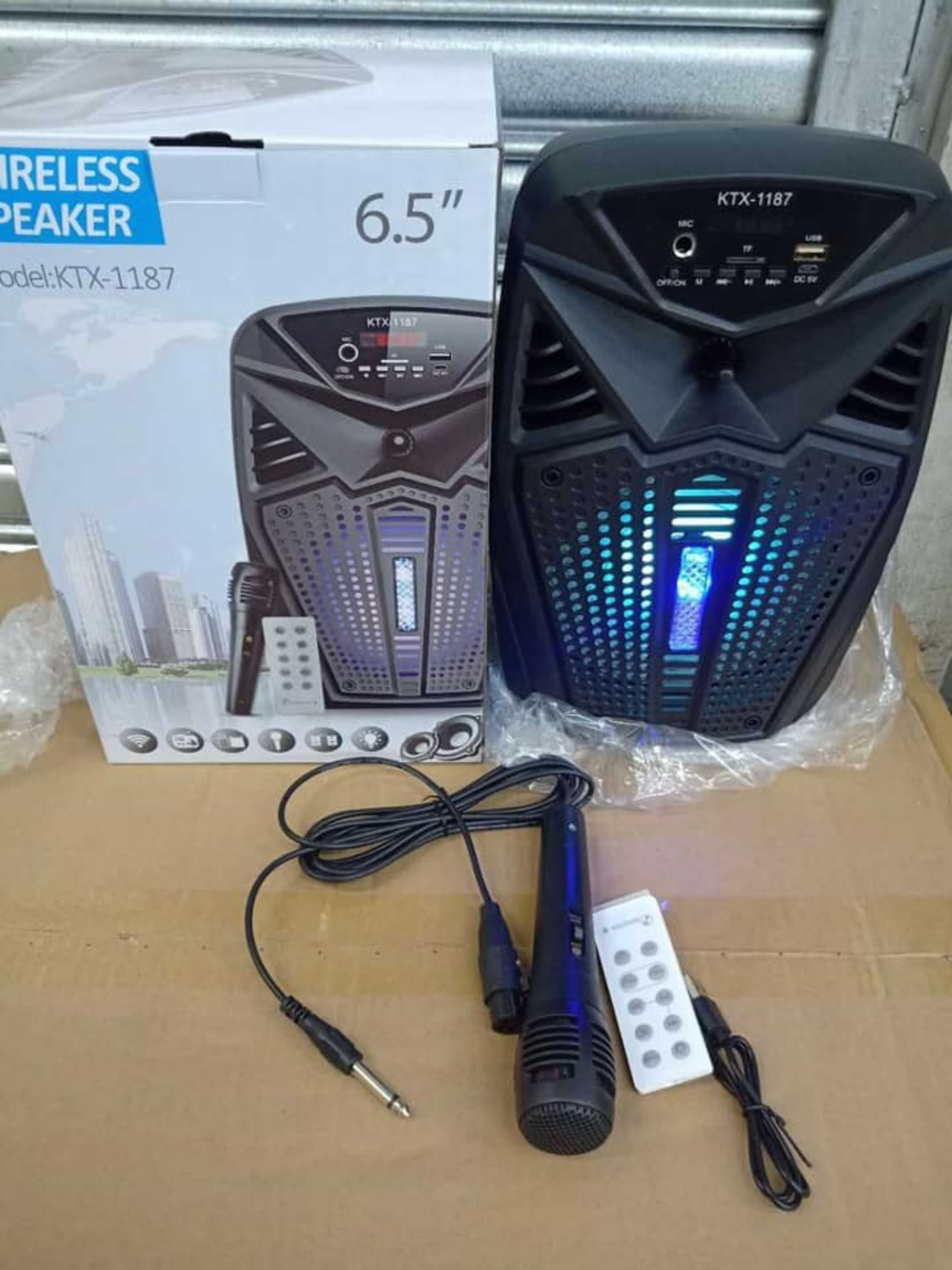 KTX-1187 6.5 Inch Karaoke Portable Bluetooth Led Speaker USB-TF-FM With Microphone