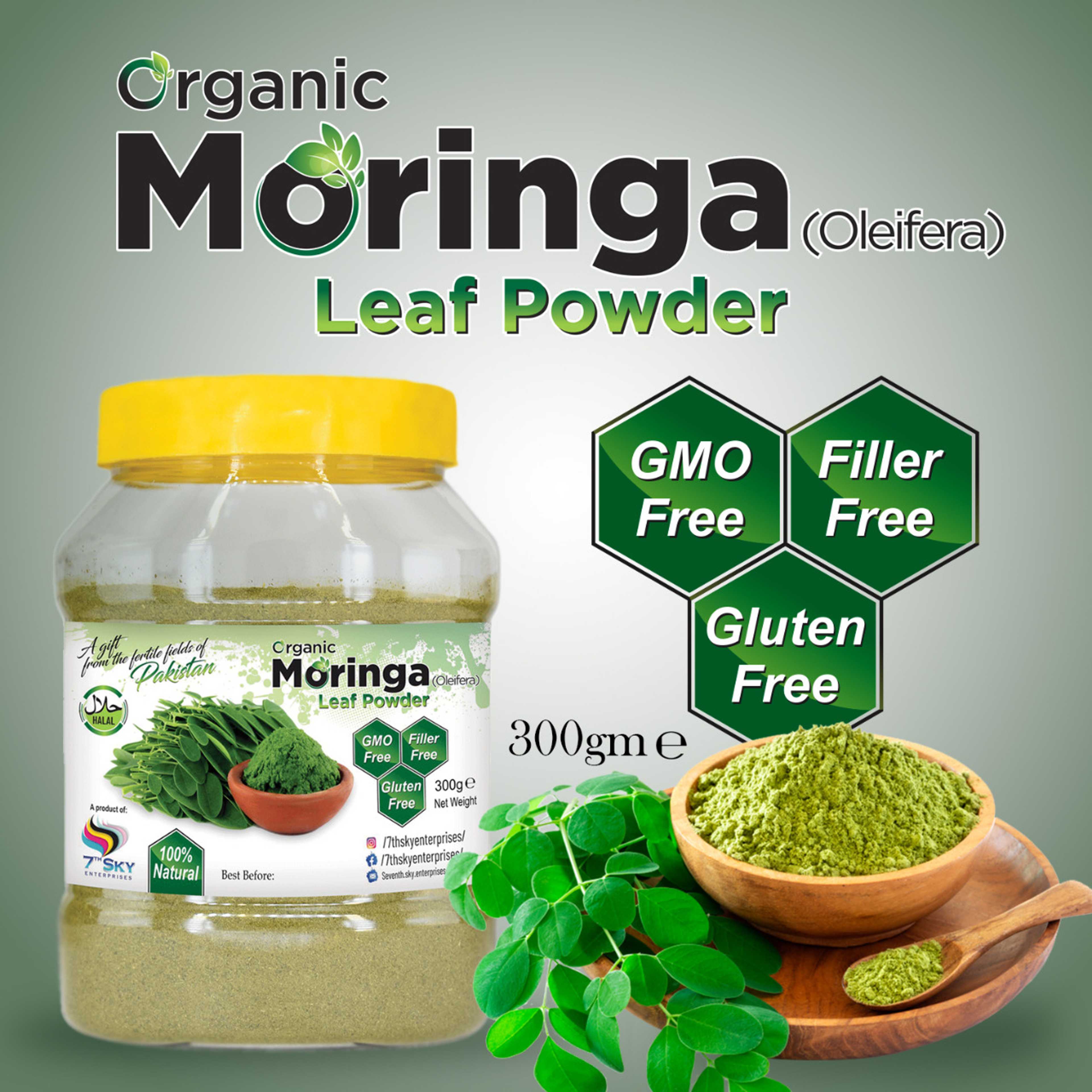 Organic Moringa (Oleifera) Leaf Powder 300g (Jar Pack)