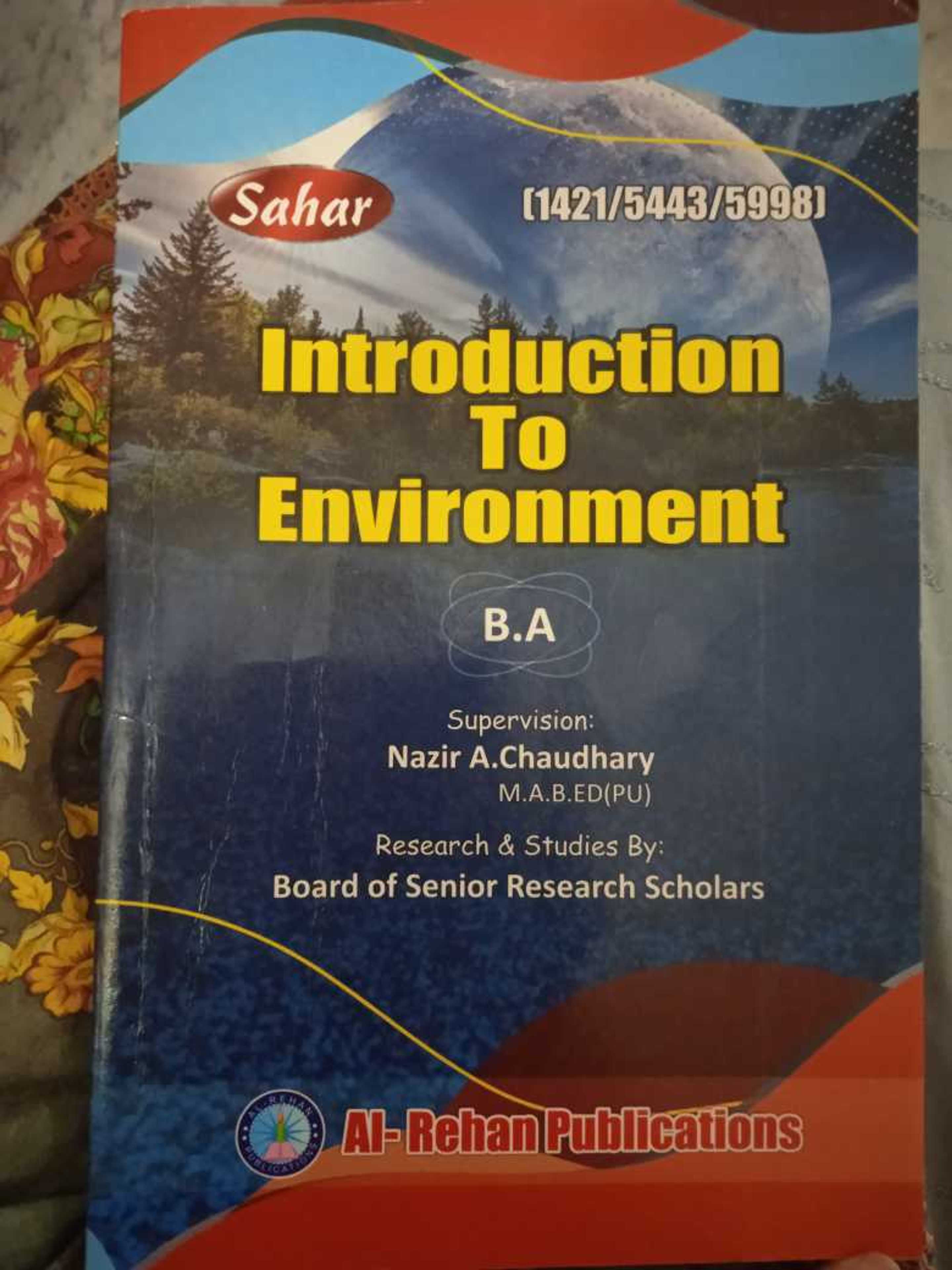 Introduction to environment 1421/5443/5998 B.A 