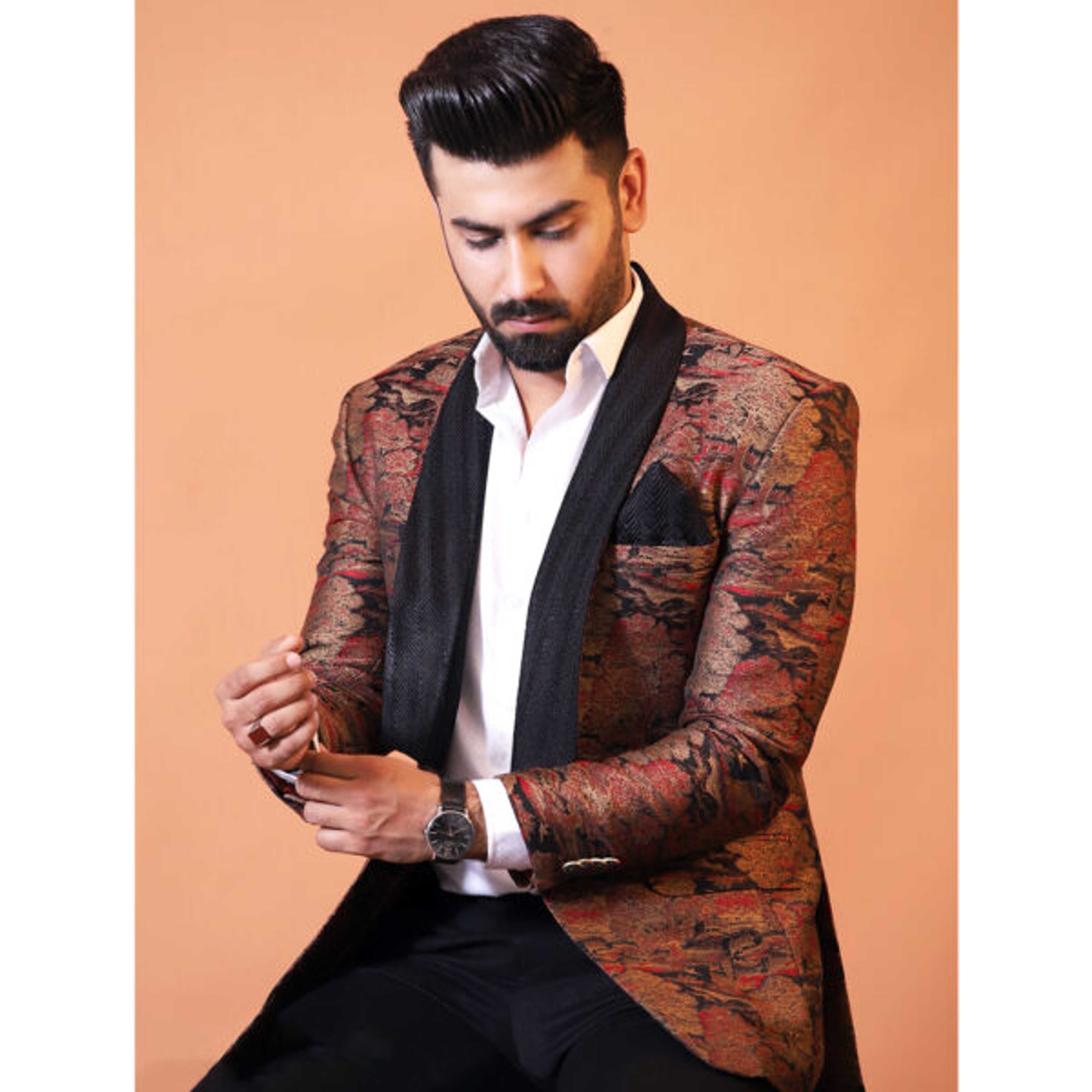 Pure Jamawar Bespoke Suit for Men - Product Main Image