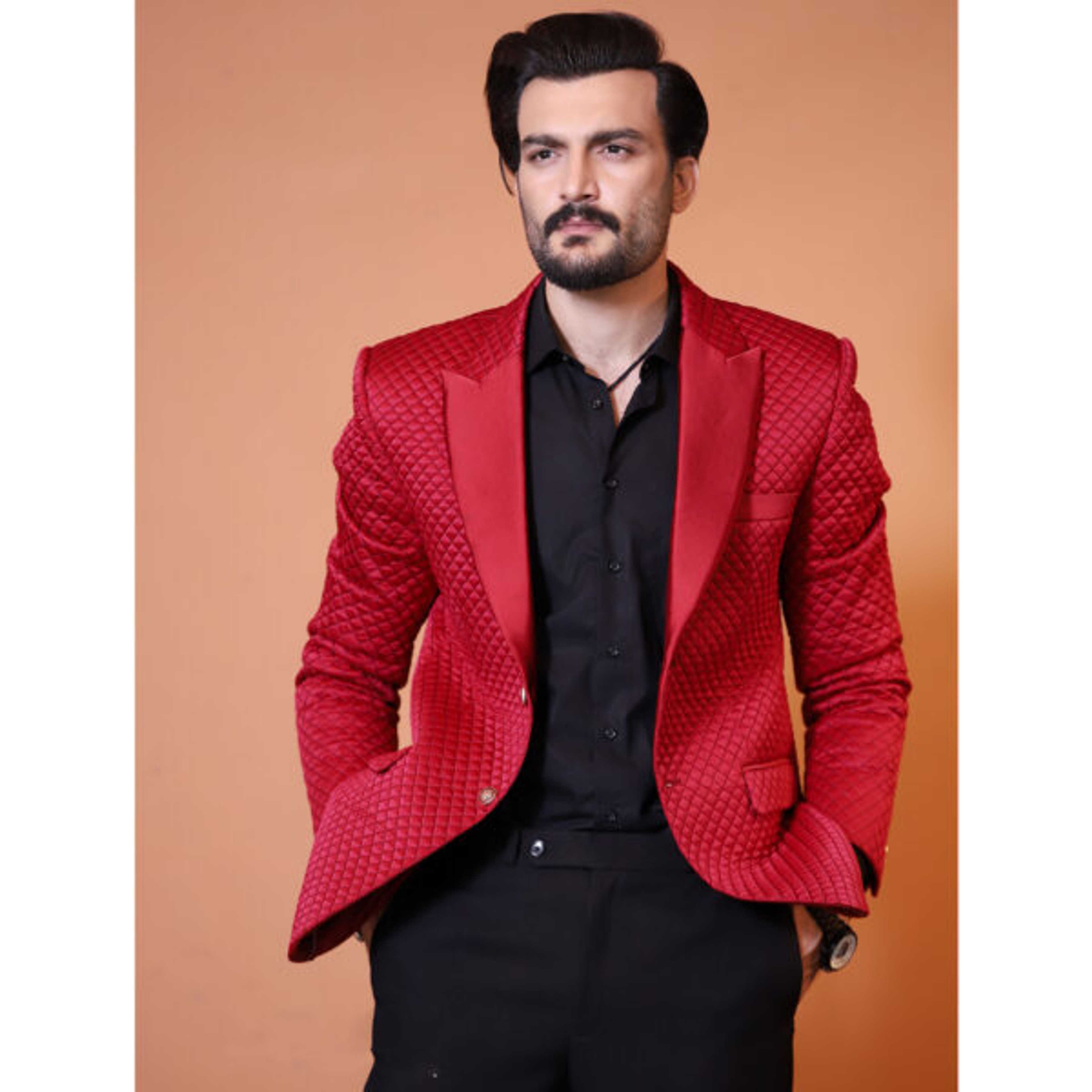 3D Embossed Bespoke Suit for Men - Product Main Image