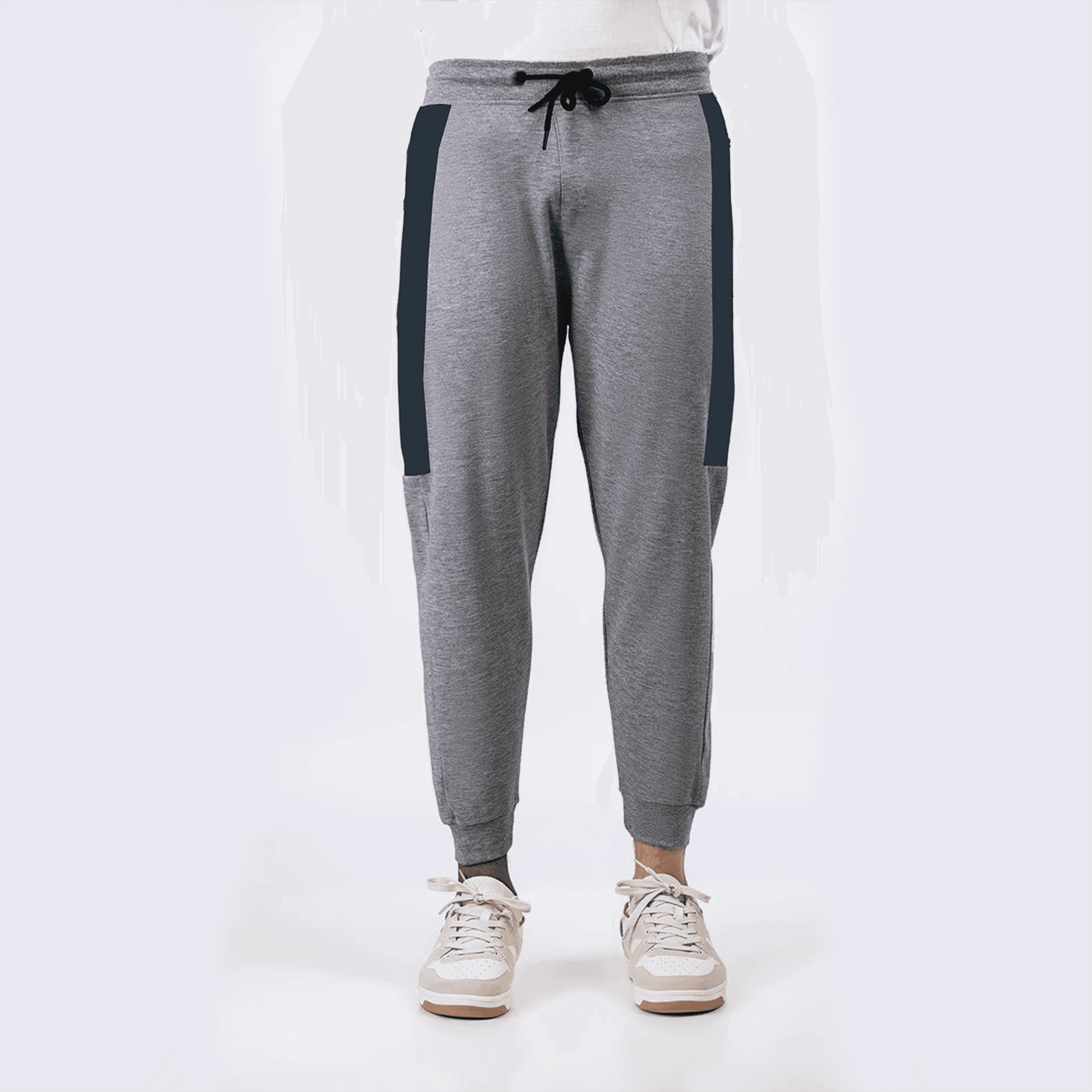 MEN'S PREMIUM NAVY COLORED BLOCK JOGGERS (FLEECE) - Product Main Image