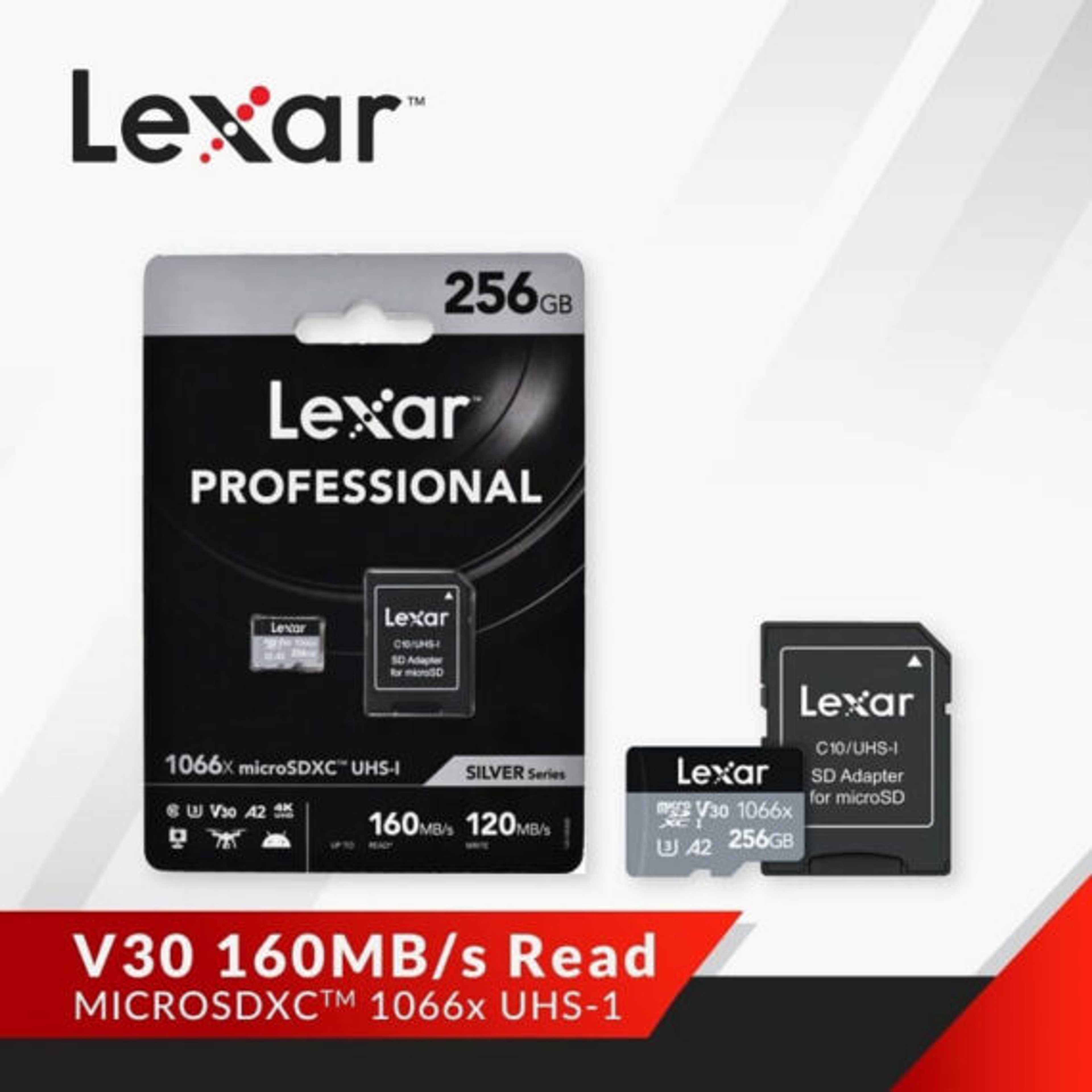 256GB Lexar Professional 1066x microSDXC UHS-I Card SILVER Series