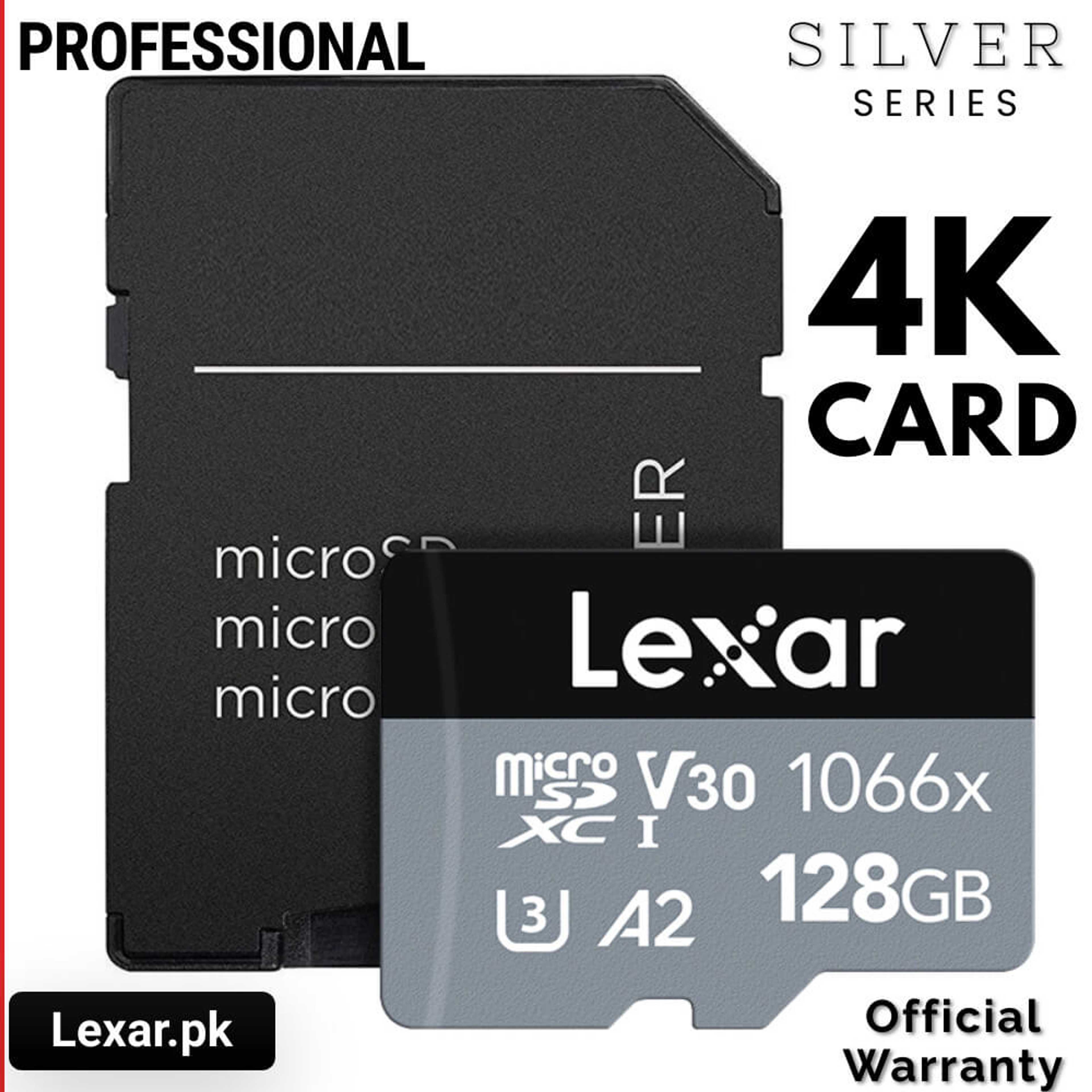 128GB Lexar Professional 1066x microSDXC UHS-I Card SILVER Series