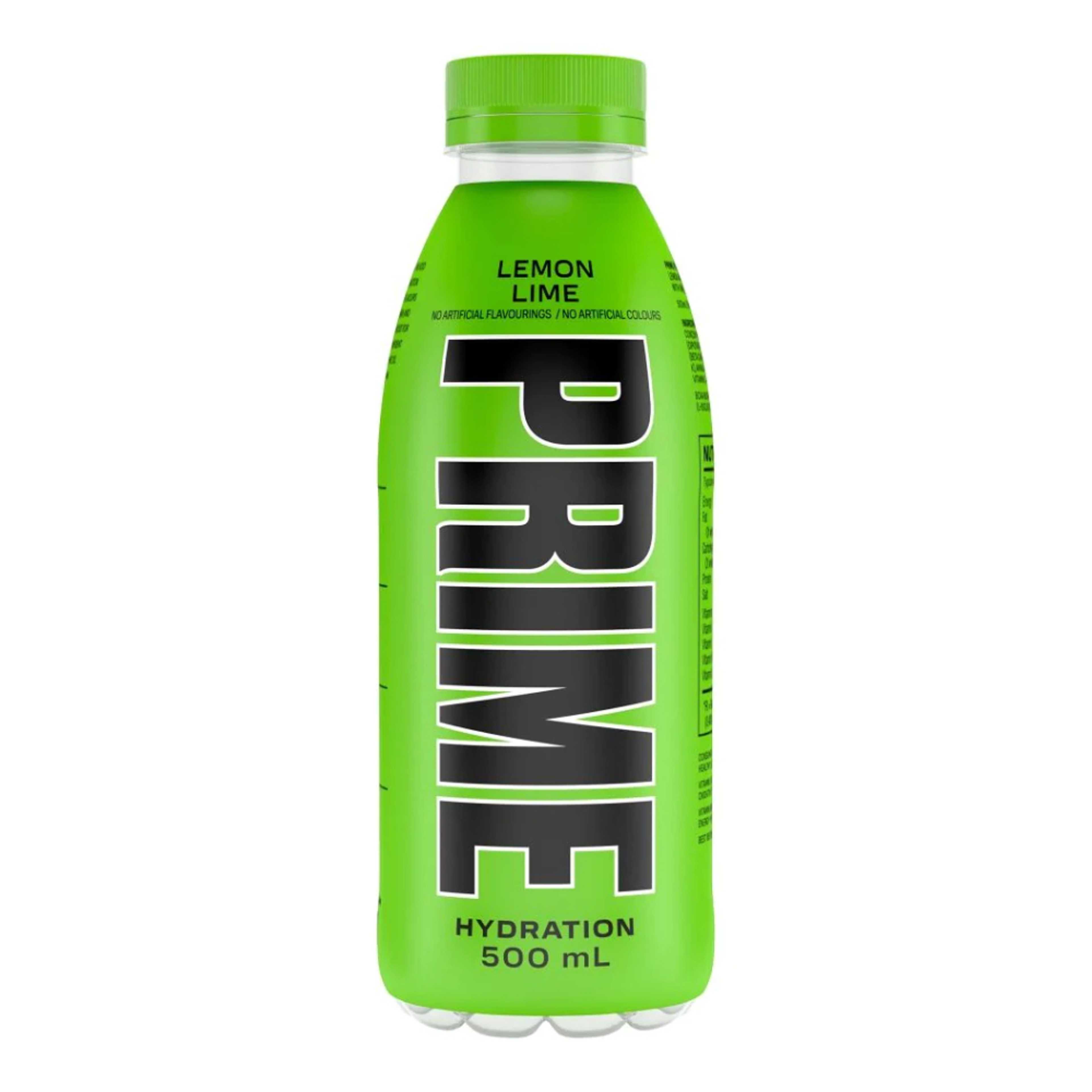 Prime Hydration Drink Lemon Lime 16.9 fl oz 500 ml Bottle