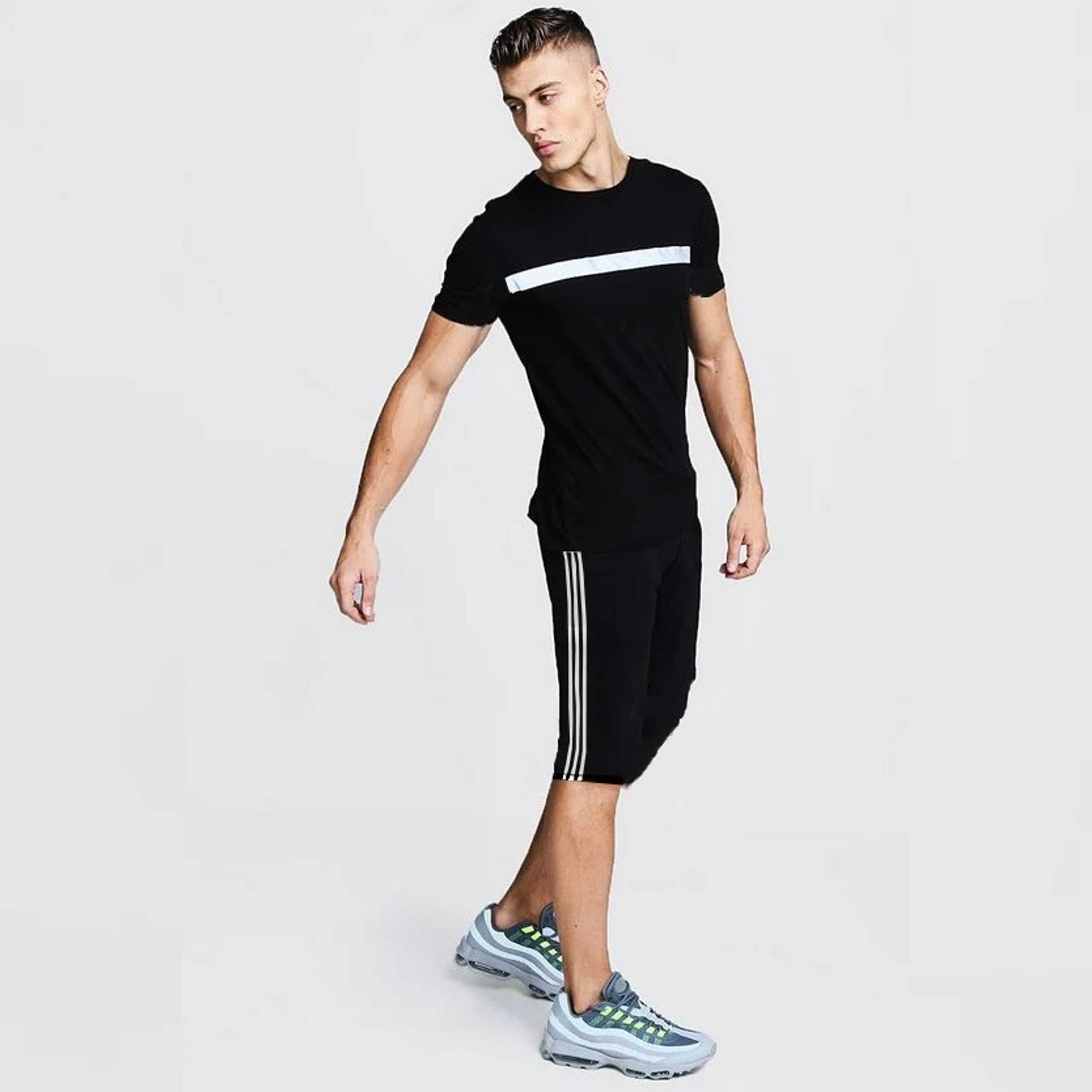 MEN'S DRY FIT TRACK SUIT(SHORT SLEEVES) BLACK - Product Main Image
