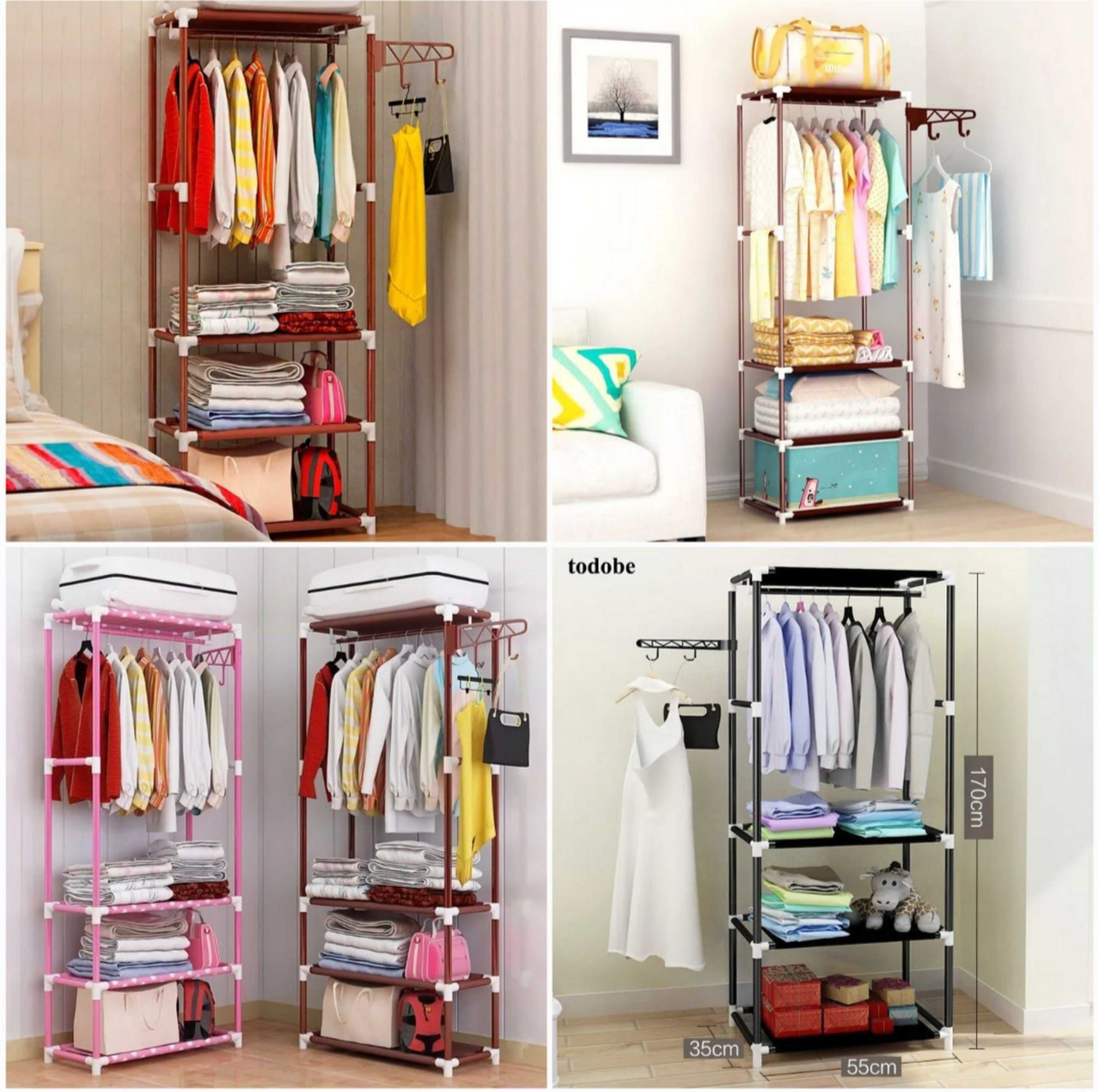 Simple Coat Rack Stand Spray Paint Metal Supplies Storage Cabinet Bedroom Wardrobe Closet Clothes Hanger Hallway Furniture HY