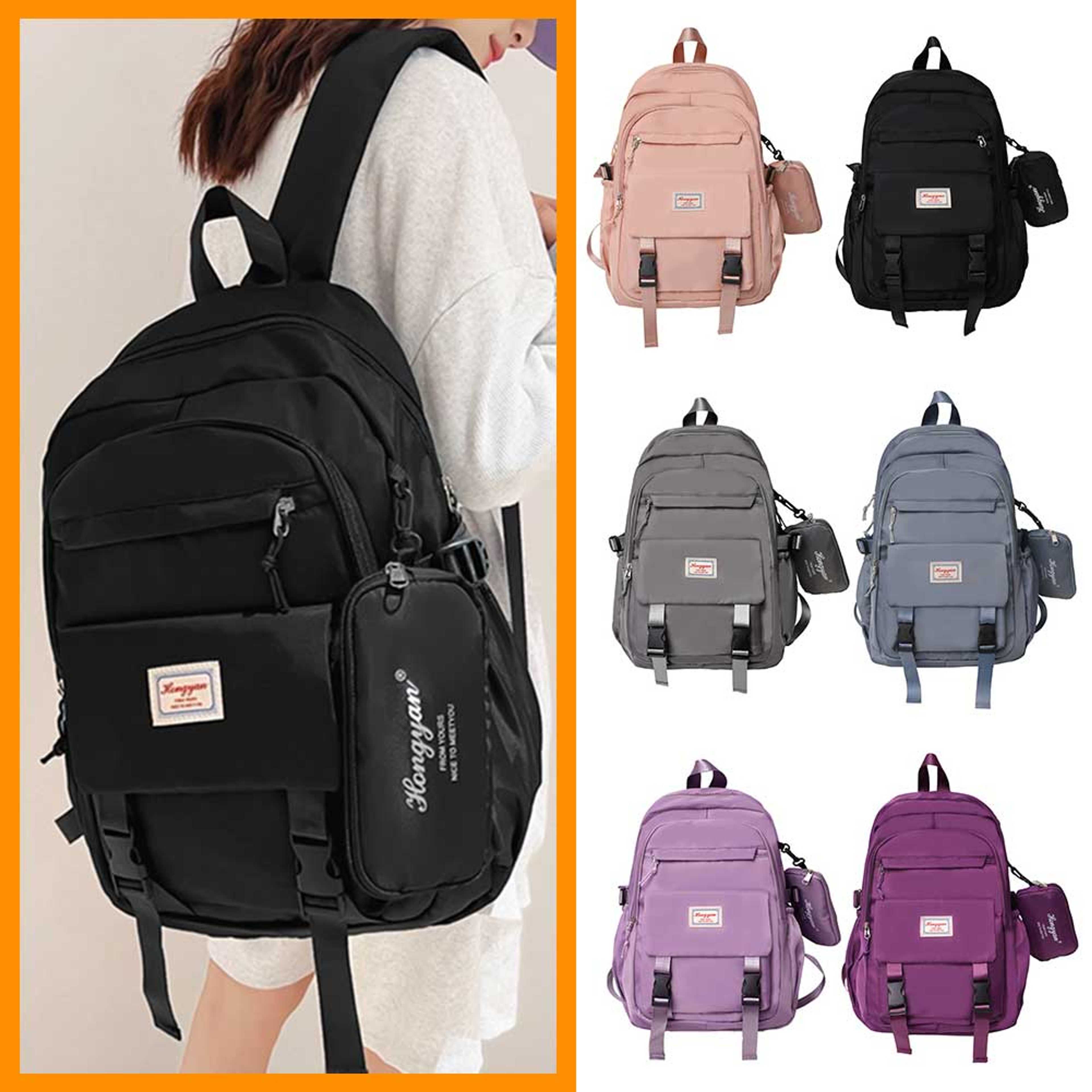 Bag City, Trendy Girls Fashion Backpack, School Bag For Girls Korean Style, Multi-Pockets Best For School, College, University, Travel bag For Daily Use With Laptop Compartment