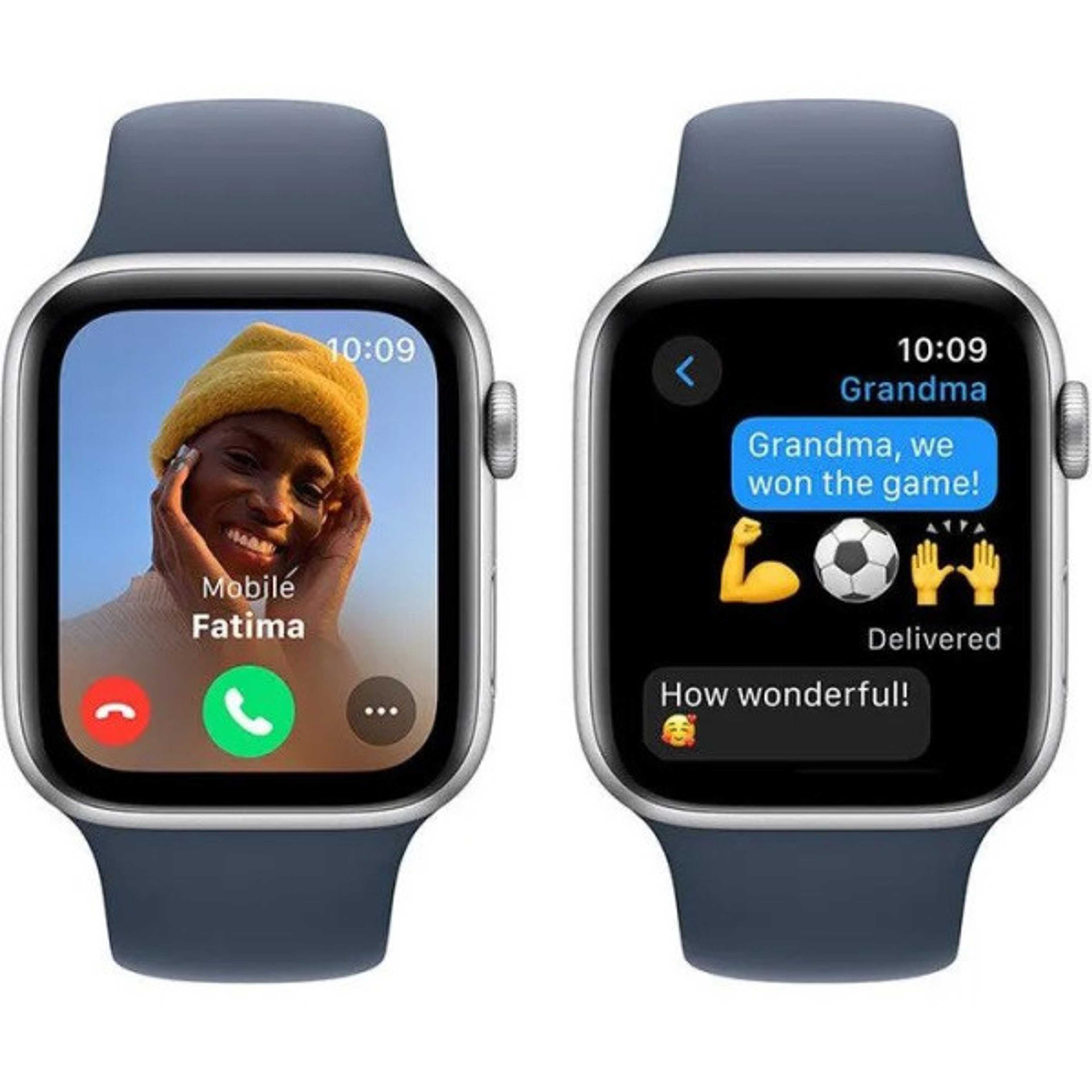 Apple Watch SE (2023) GPS 40mm Silver Aluminium Case With Storm Blue Sport Band - Product Main Image