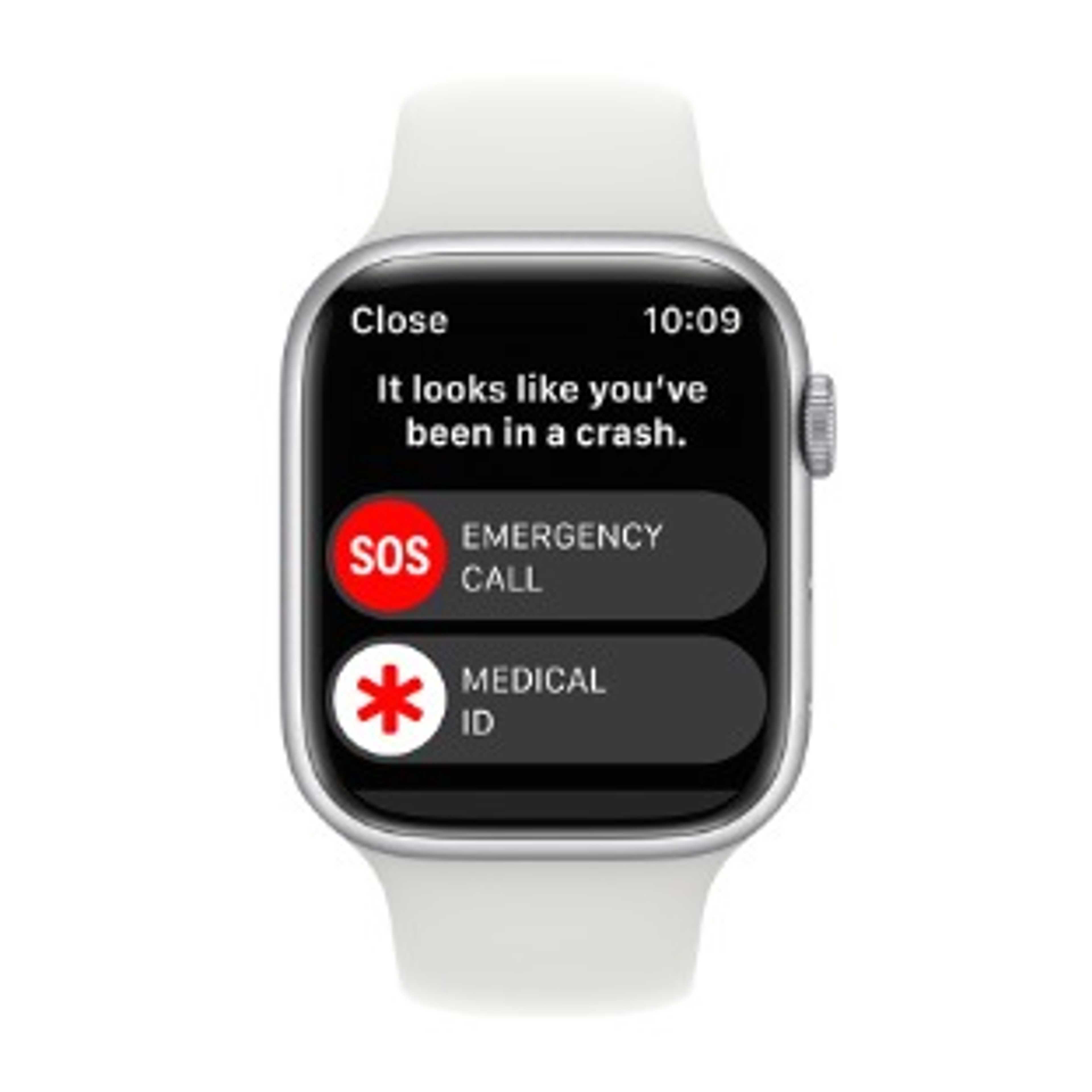 Apple Watch Series 8 GPS + Cellular 45mm Silver Aluminium Case With White Sport Band - Product Main Image