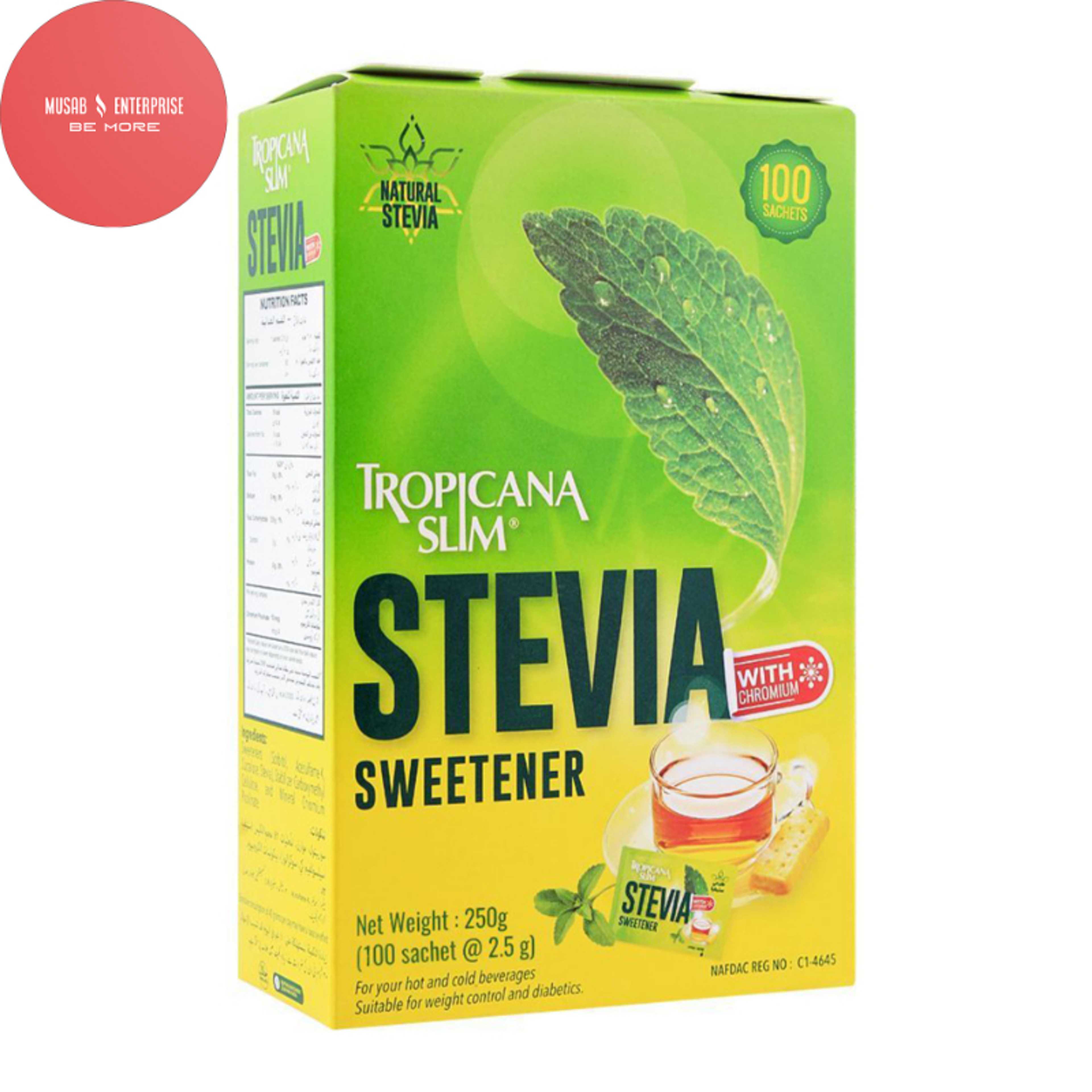 Tropicana Slim Stevia Sweetener 100 Sachets