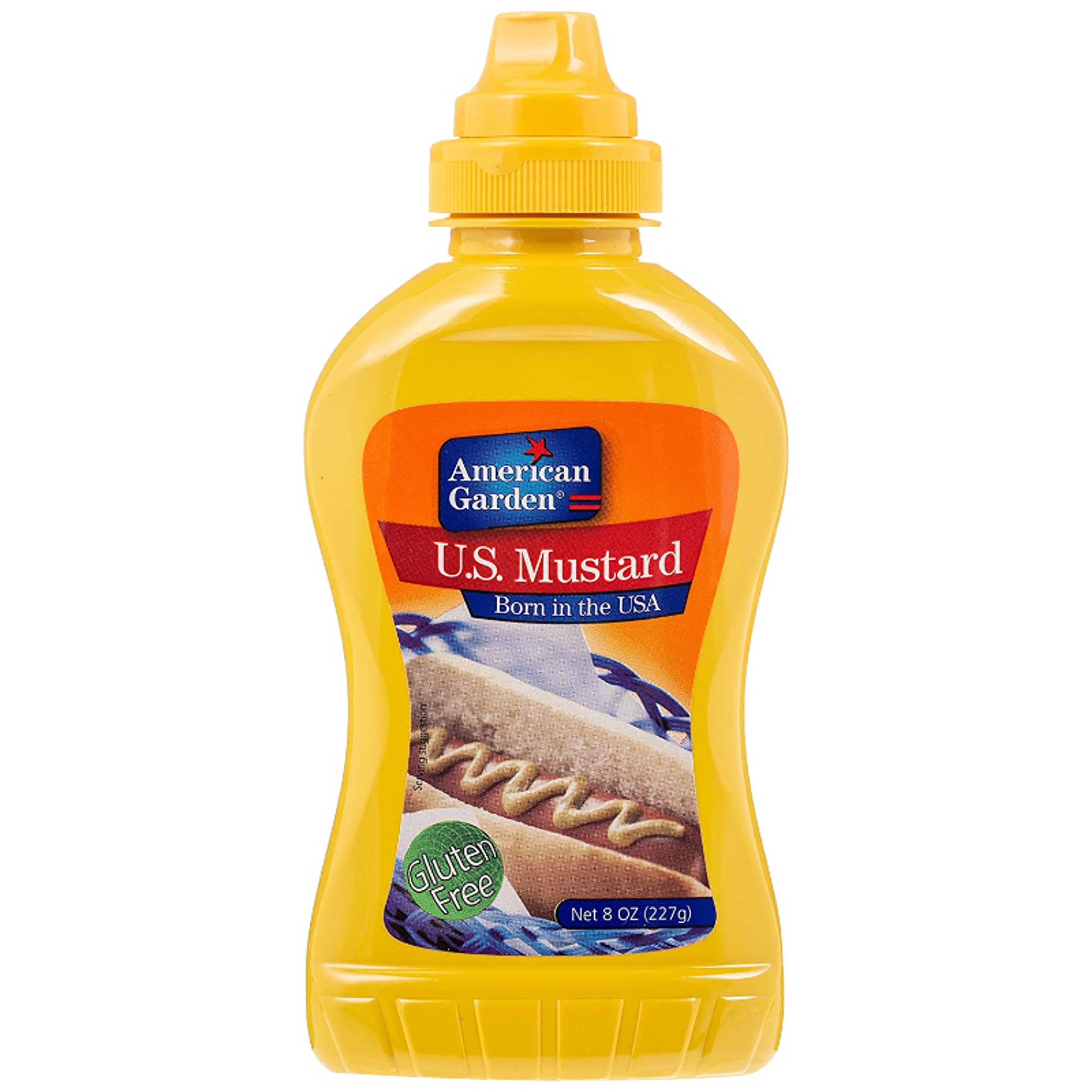 American Garden US Yellow Mustard Squeezable, Gluten Free, 227gm