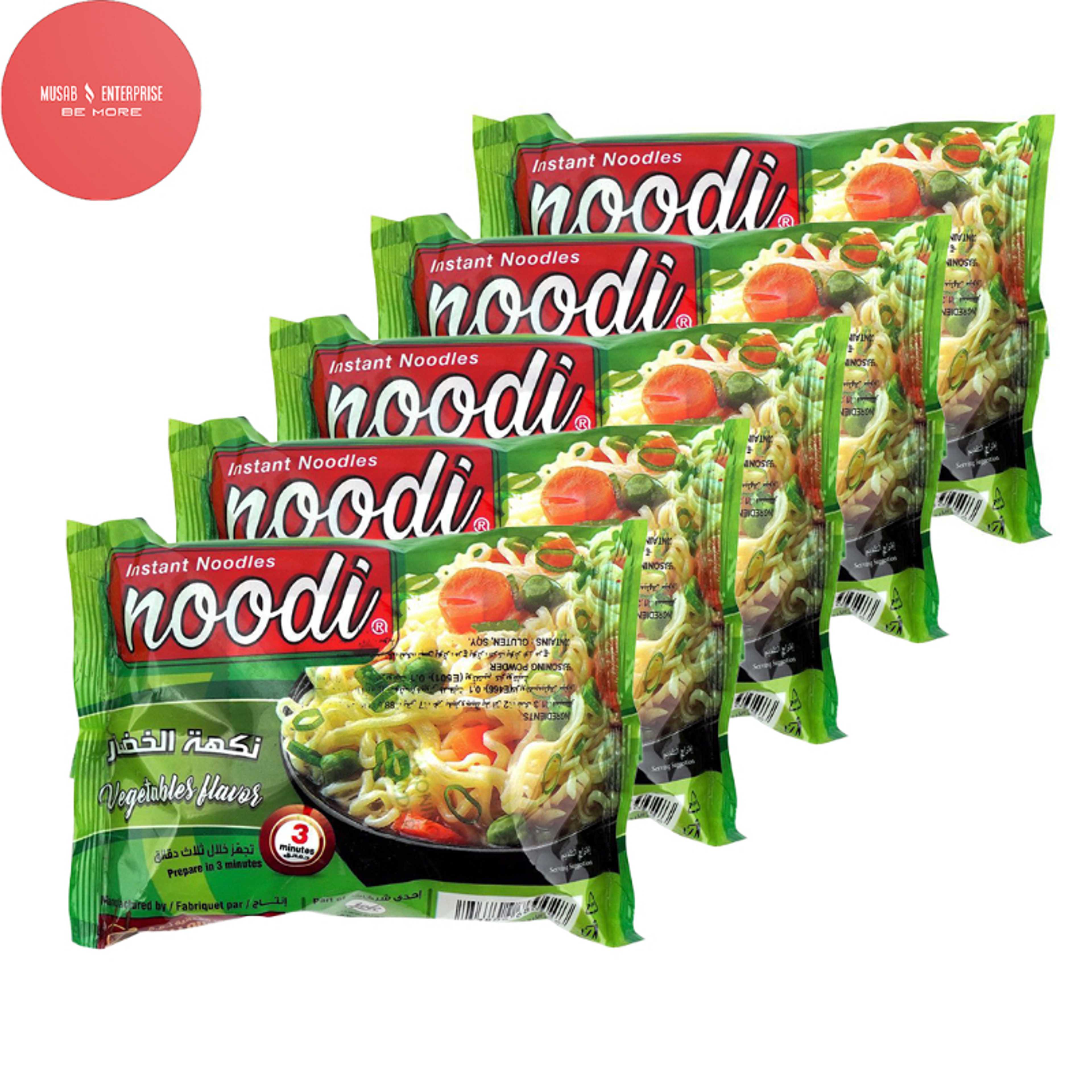 Noodi Vegtable Flavor Instant Noodles, 70g, Pack of 5 Noodles (Available in 9 Exciting Flavors)