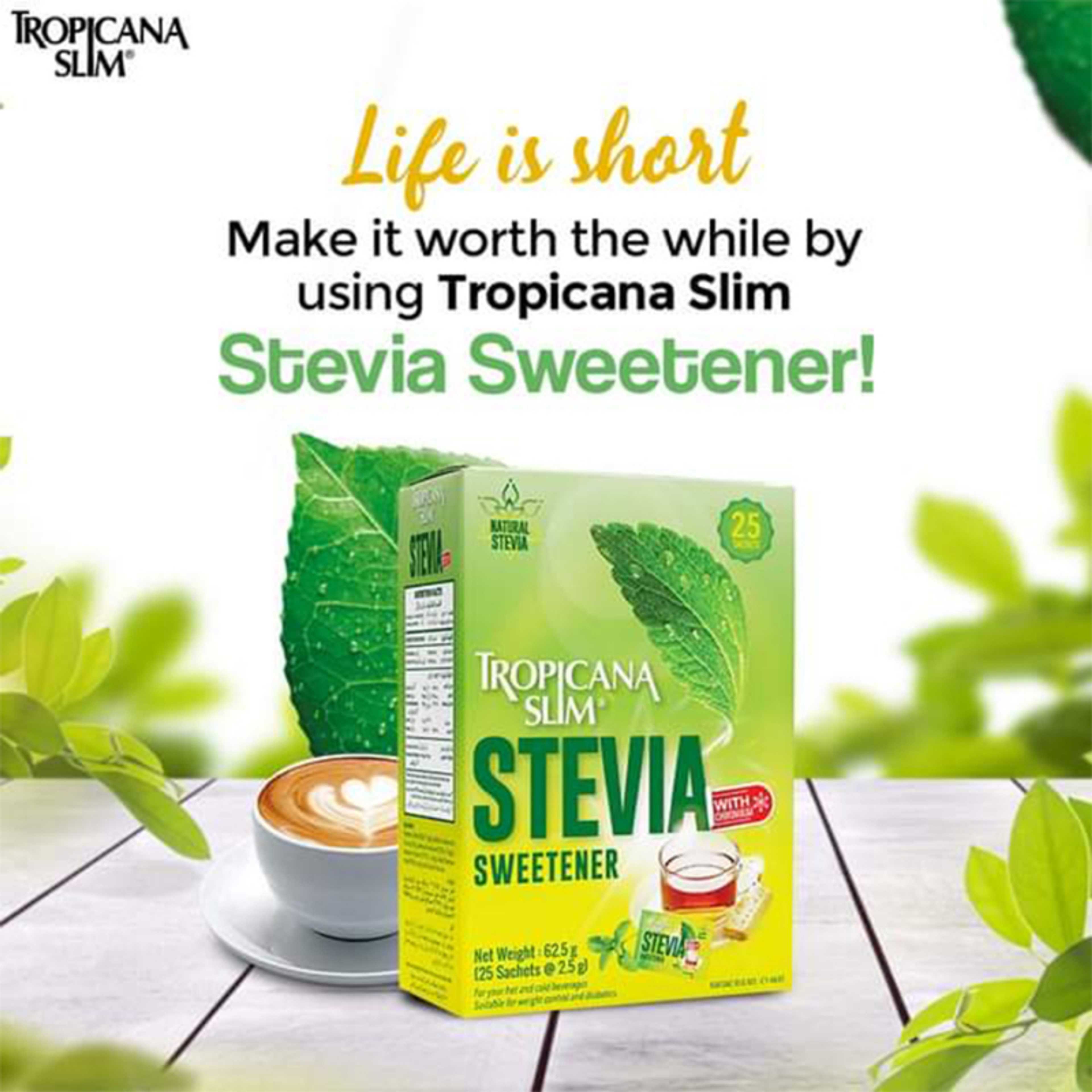 Tropicana Slim Stevia Sweetener 25 Sachets - 625gm Box