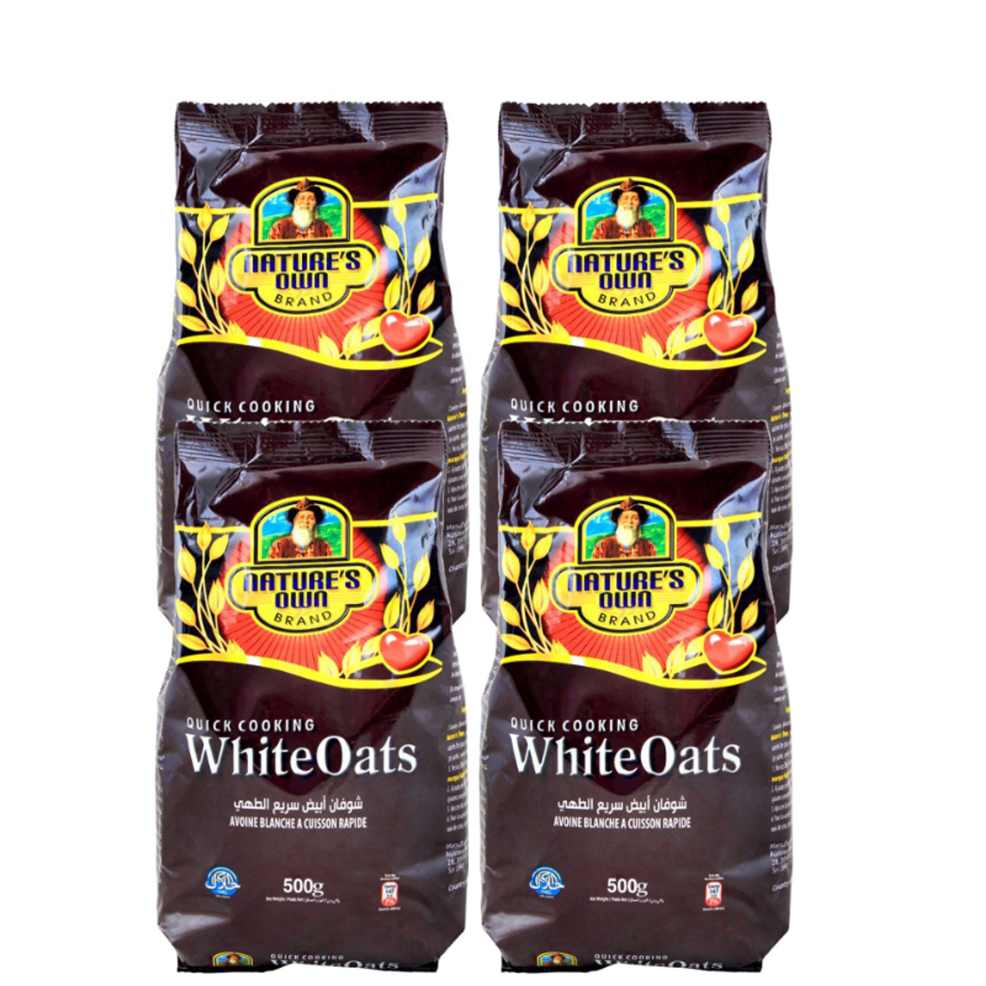 Nature Own White Oats Instant Quick Cooking, 500gm (Pack of 4)