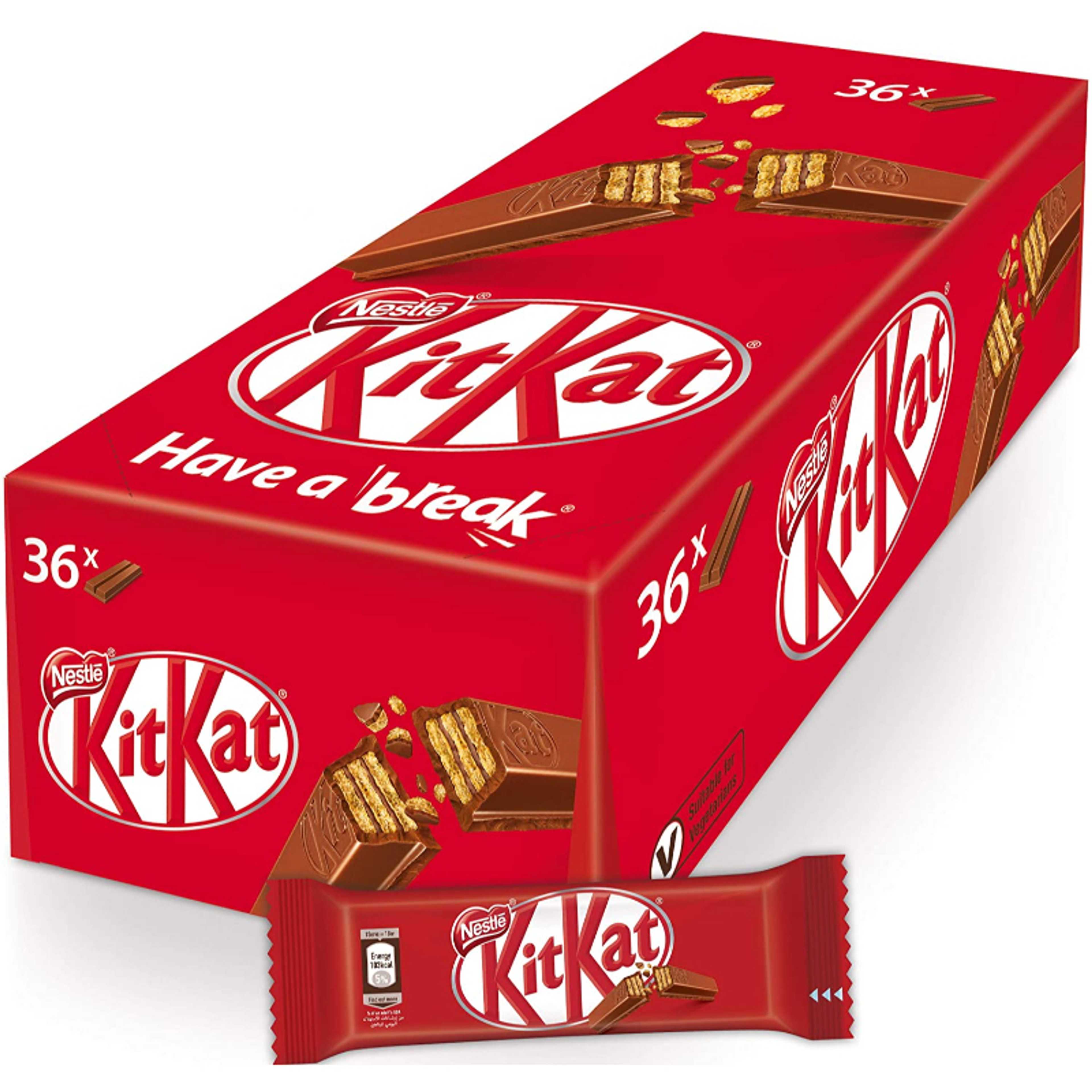 Kitkat 2 Finger Milk Chocolate Wafer, Box of 36 Bars (36 x 20.5gm)