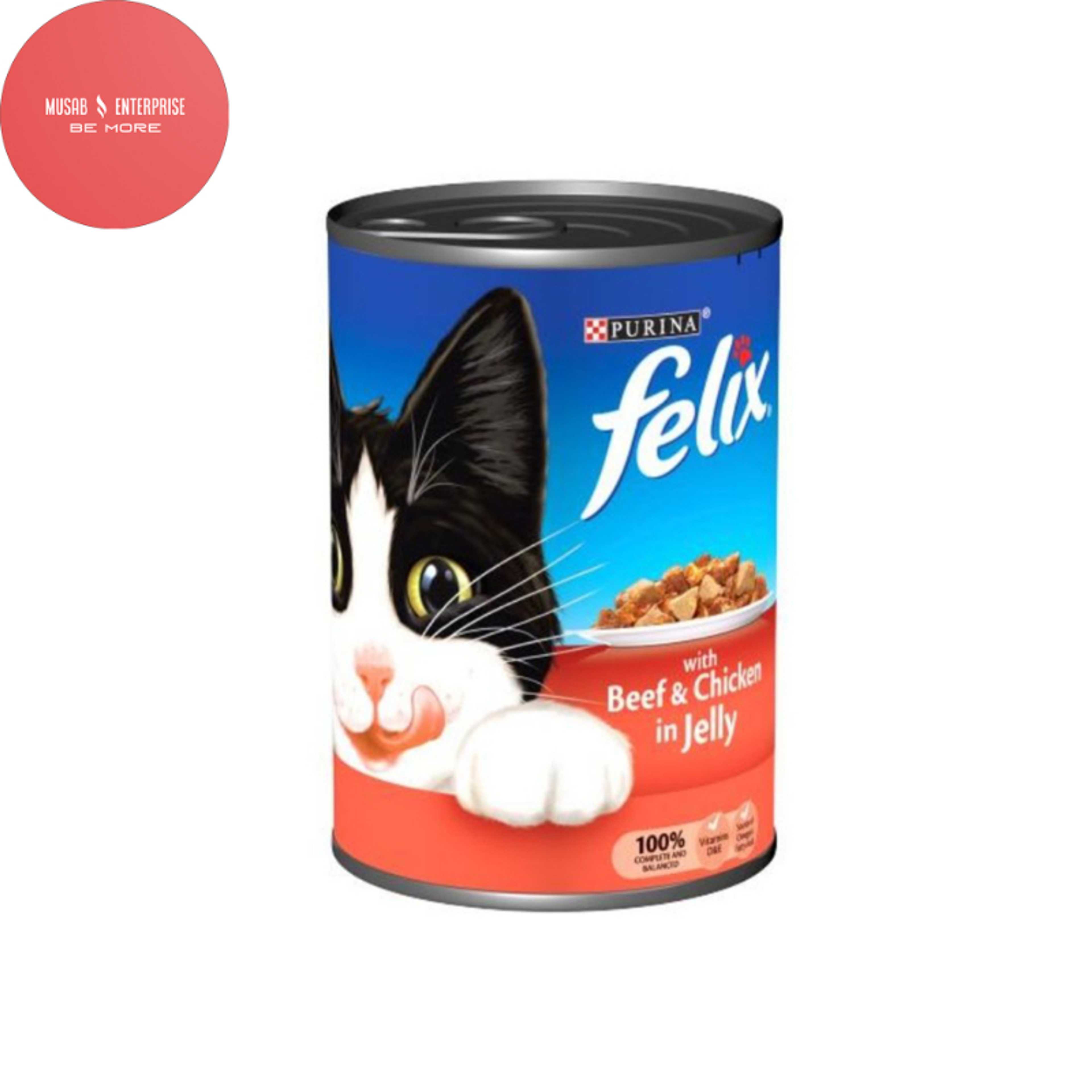 Felix Cat Food, With Chicken & Beef In Jelly Tin 400gm