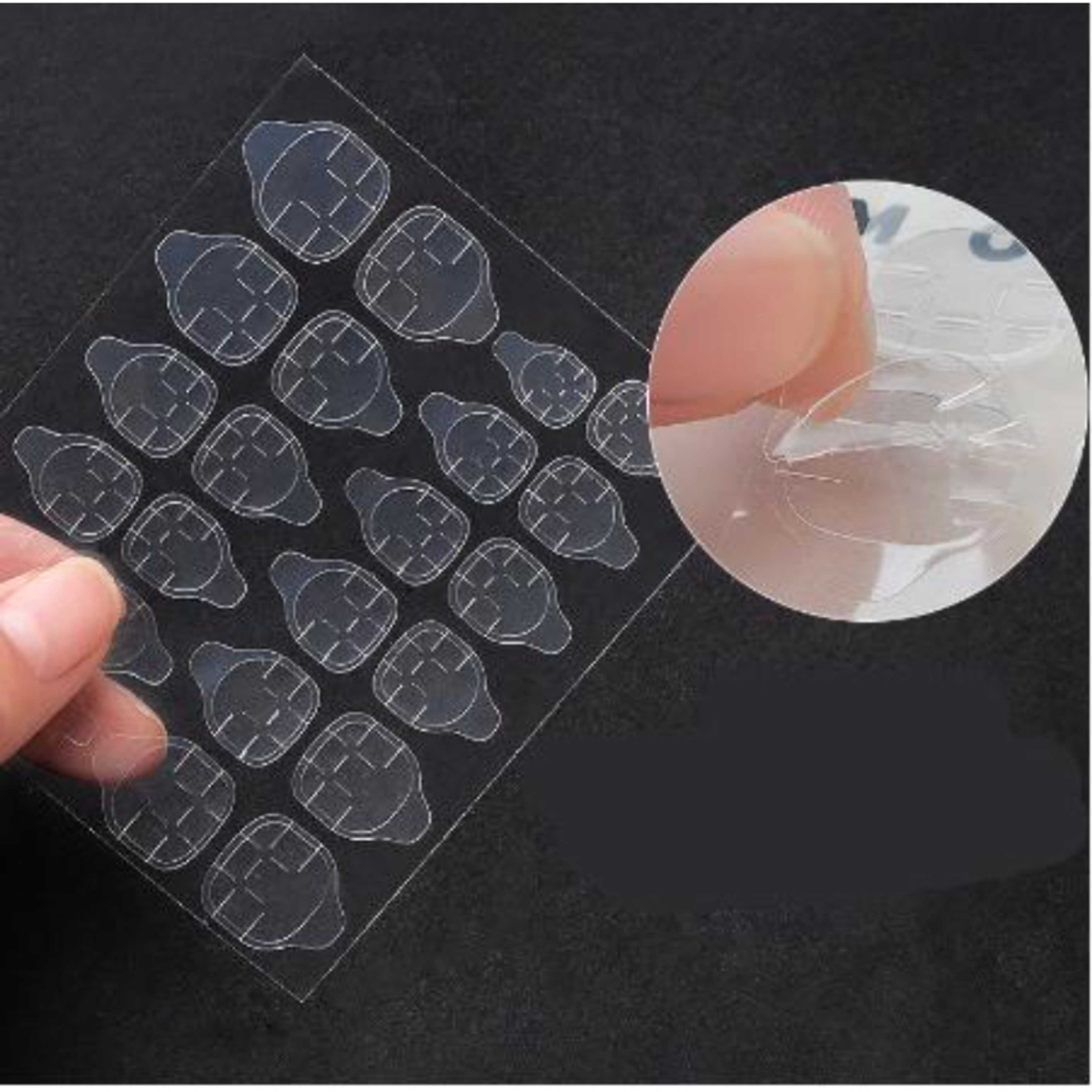 4 Sheets Nail Tabs Glue Double Side Sticker Self Adhesive
