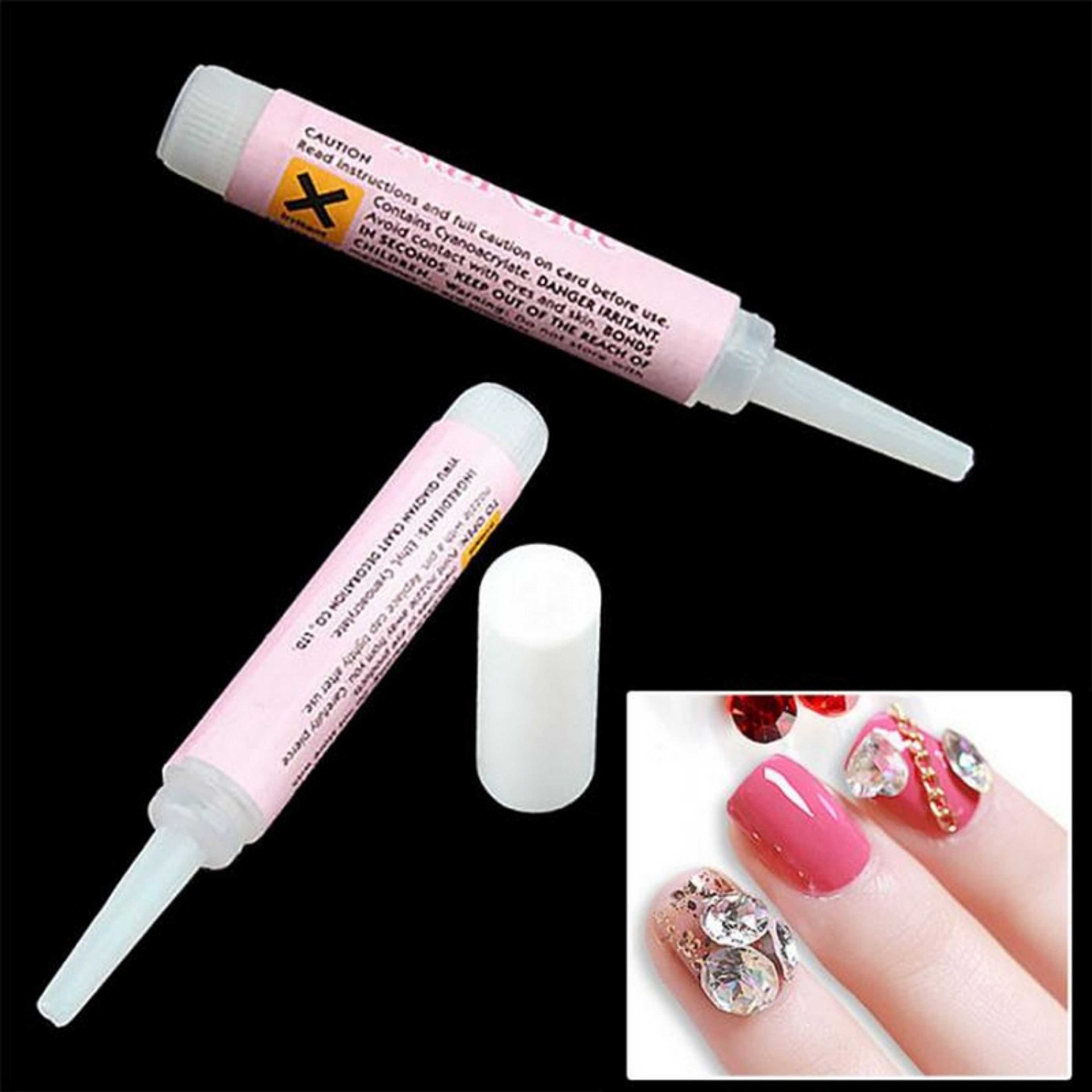 3Pcs Mini 2G Glue For Nails, Rhinstone Nail Art