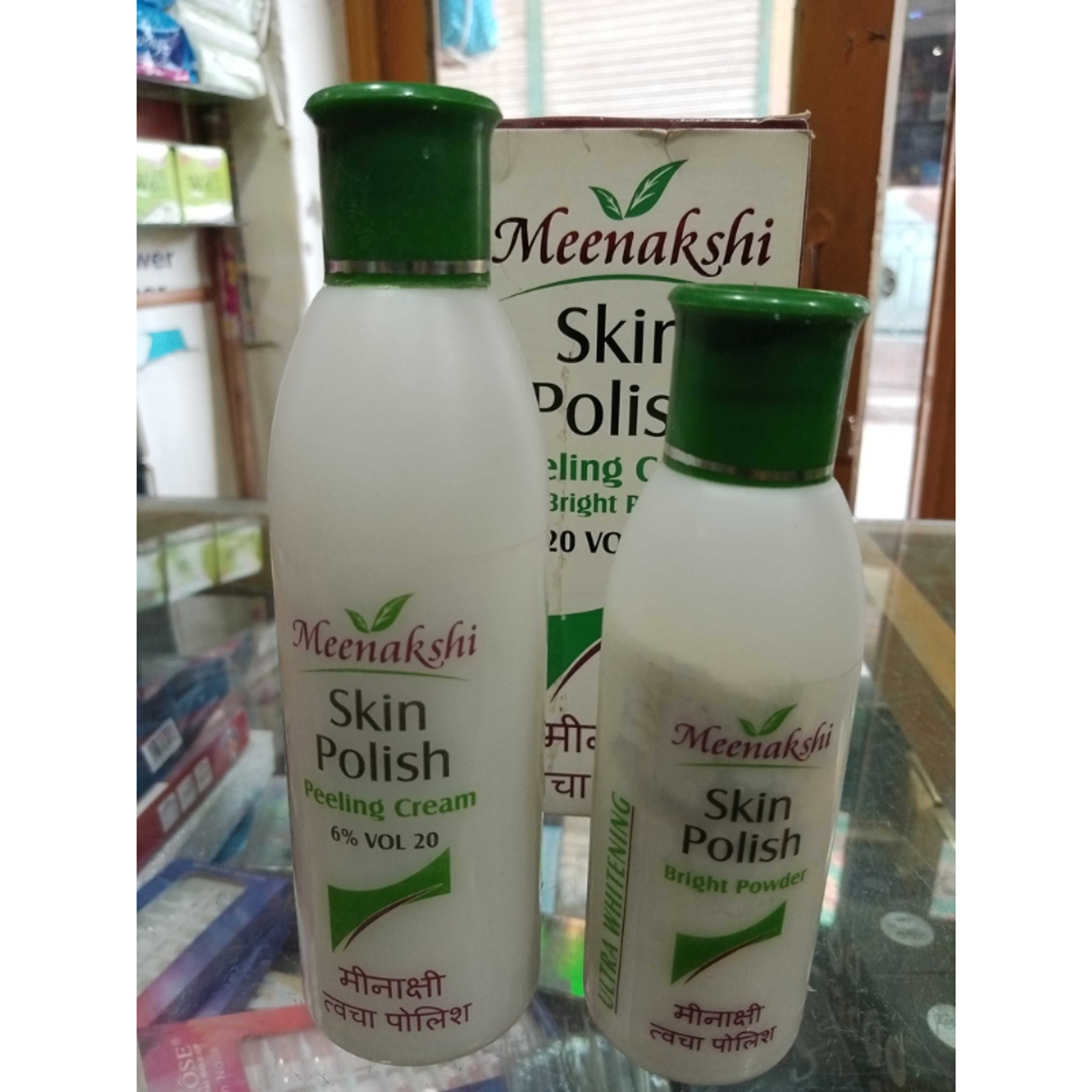 MEENAKSHI SKIN POLISH PEELING CREAM AND BRIGHTER POWDER 400ml