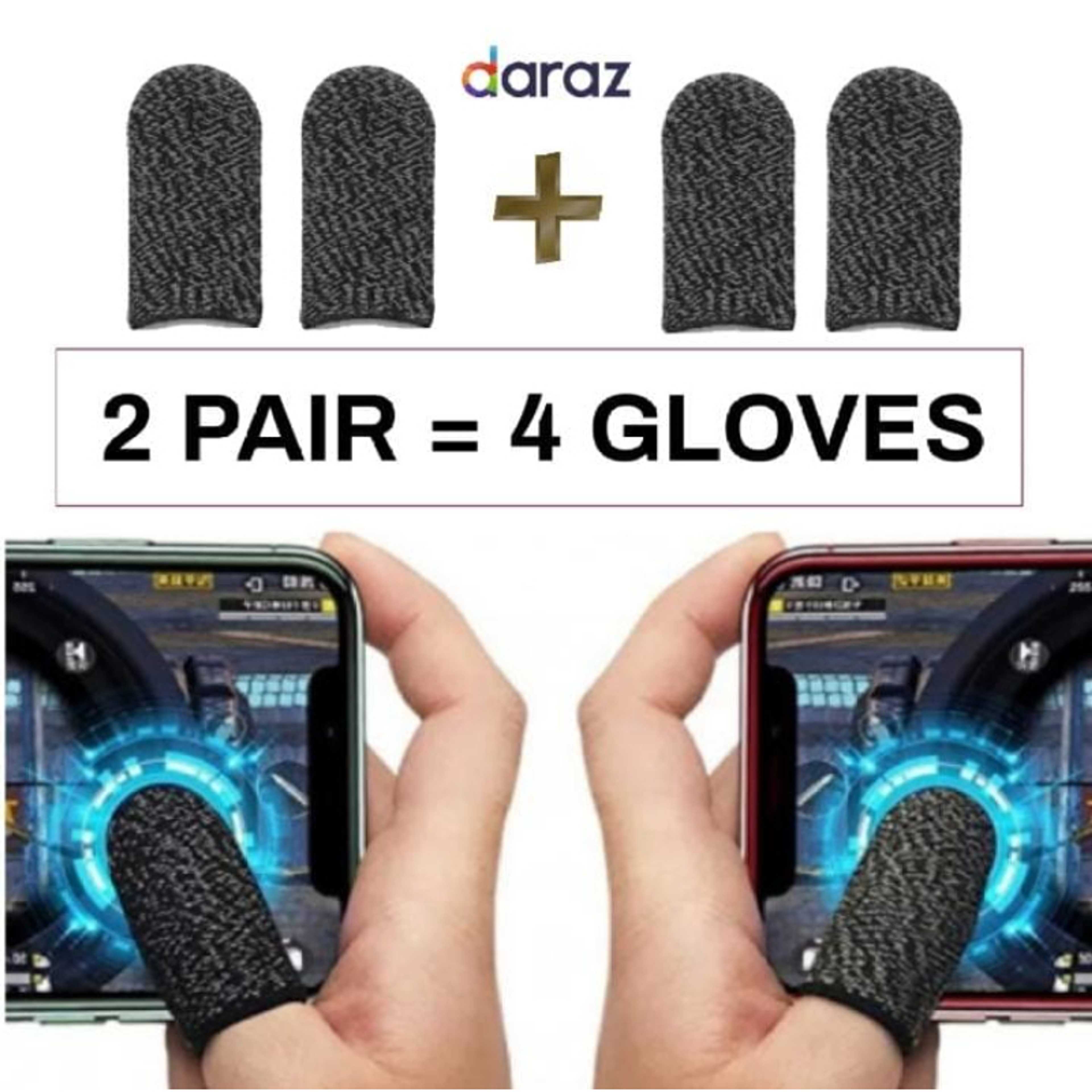 Pack 2 Pair = 4 Glove Pubg Thumb Gloves Finger Sleeve Trigger Triger For All Games