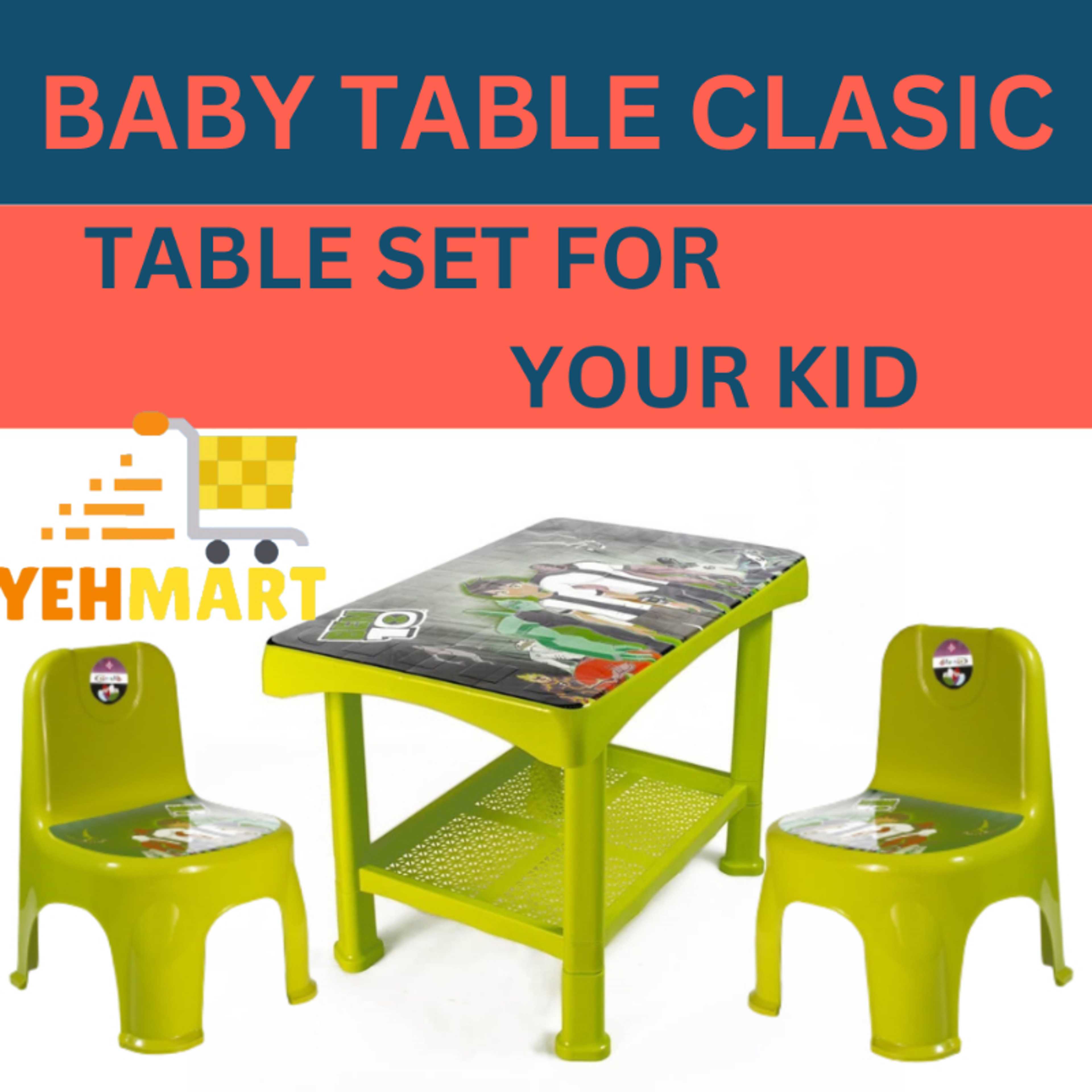 Cartoon Characters Baby Table and Chairs Set (One Table and Two Chairs)