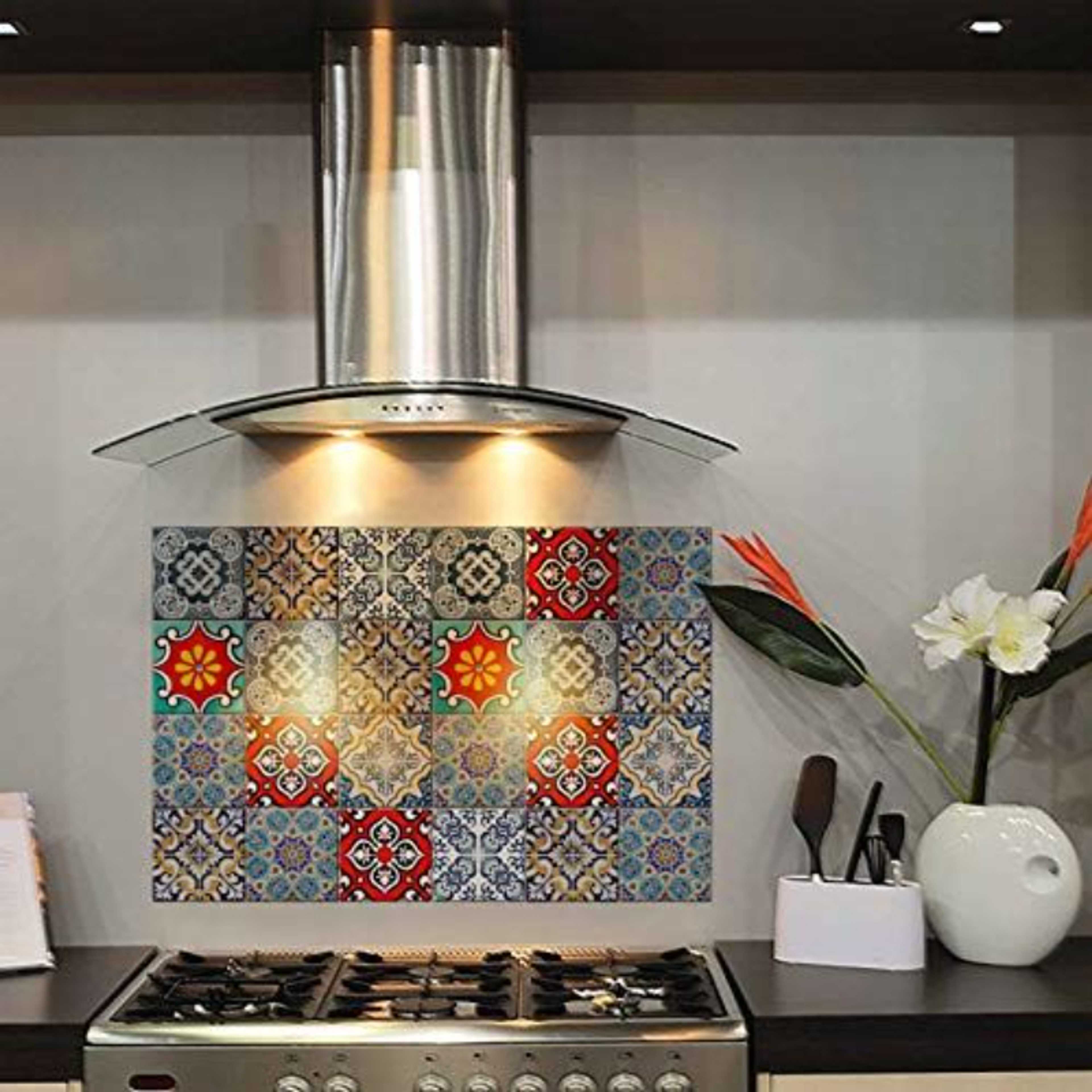Self Adhesive Colorful Design Vinyl Mosaic tiles Sticker for Wall, Door, Furniture, stairs, cabinet and other - Product Main Image