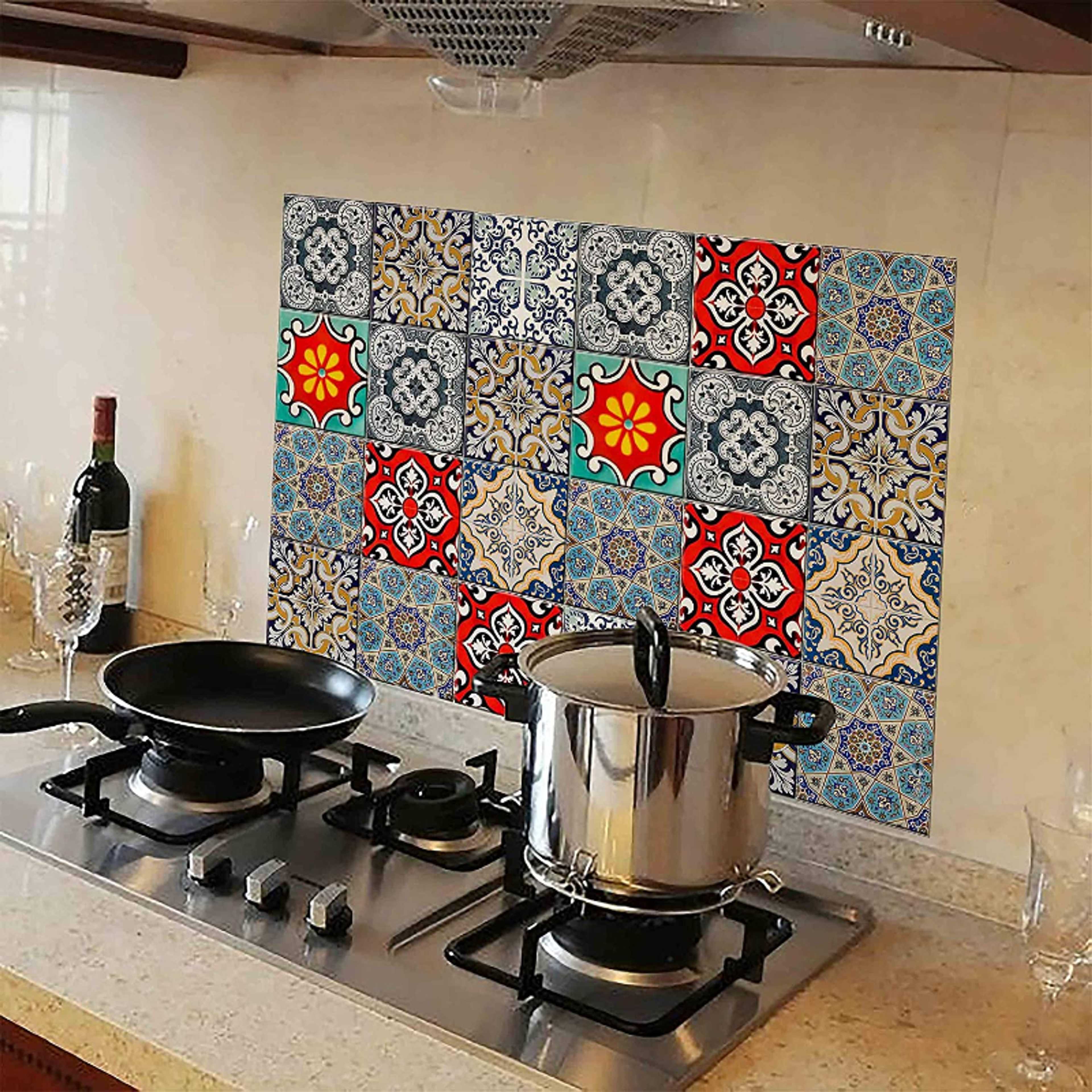 Self Adhesive Colorful Design Vinyl Mosaic tiles Sticker for Wall, Door, Furniture, stairs, cabinet and other - Product Main Image