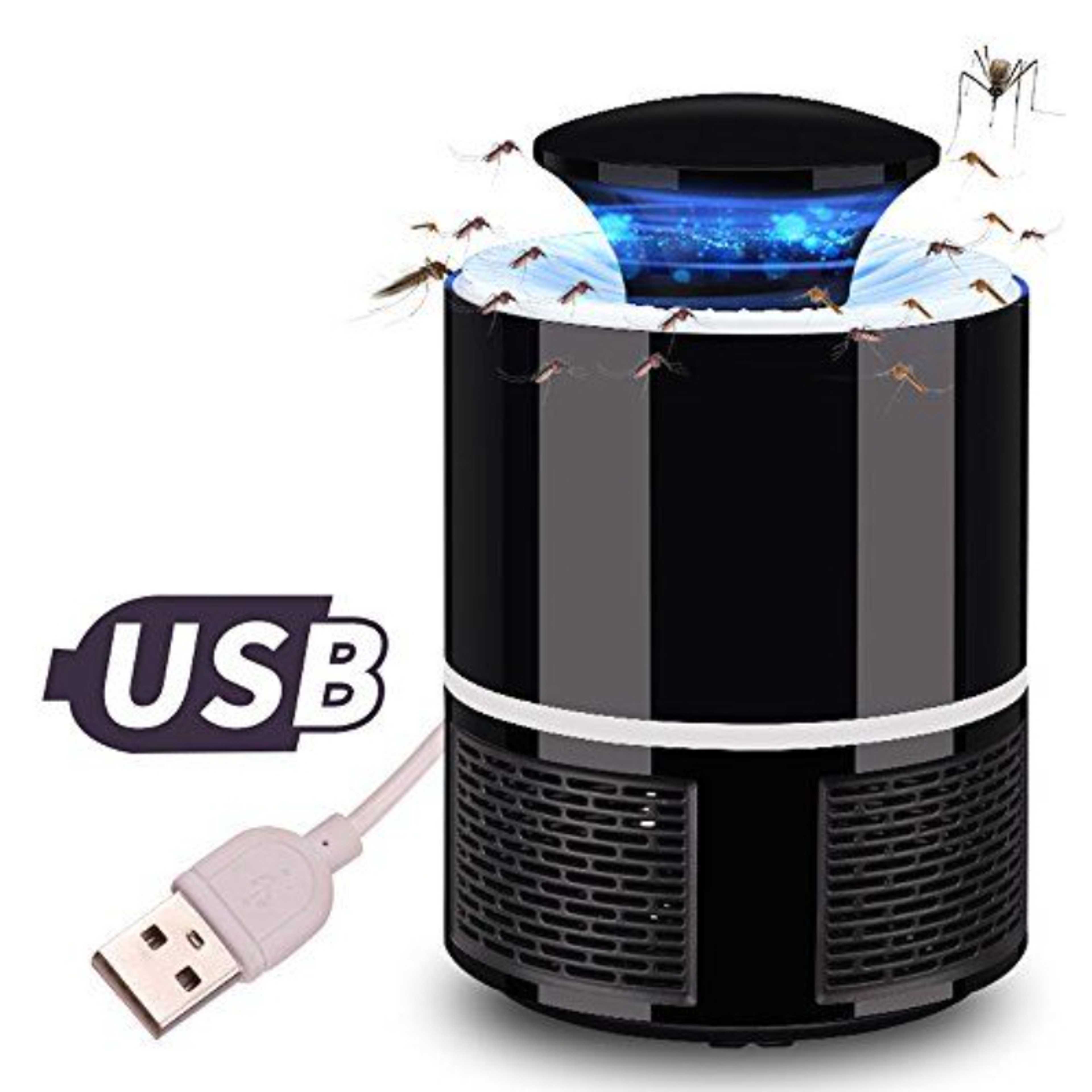 Latest Silent USB Electric Mosquito Insect Killer/Bug Zapper with LED Trap Lamp for Indoor(Black, White)