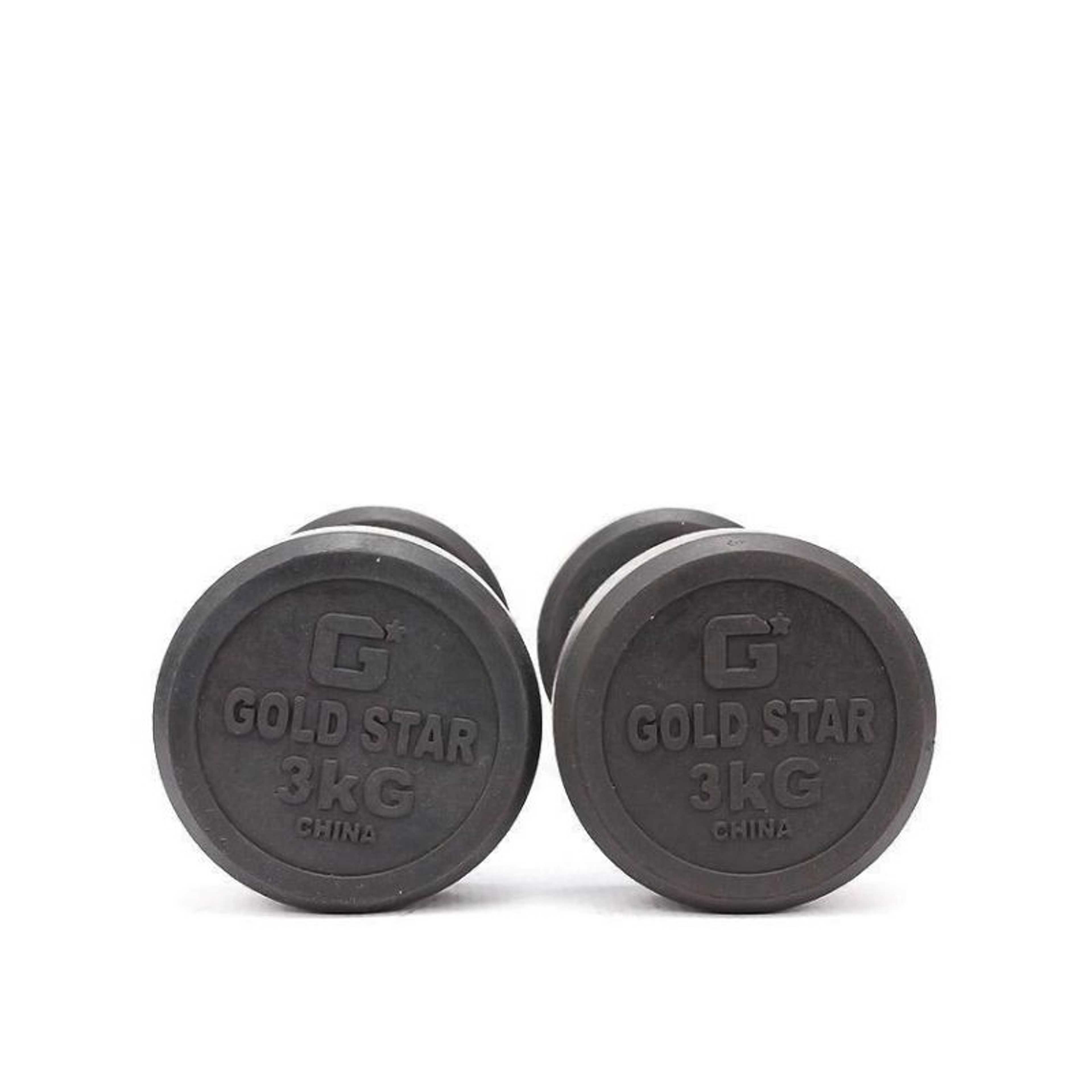 Gold Star Rubber Coated Dumbell 3KG pair