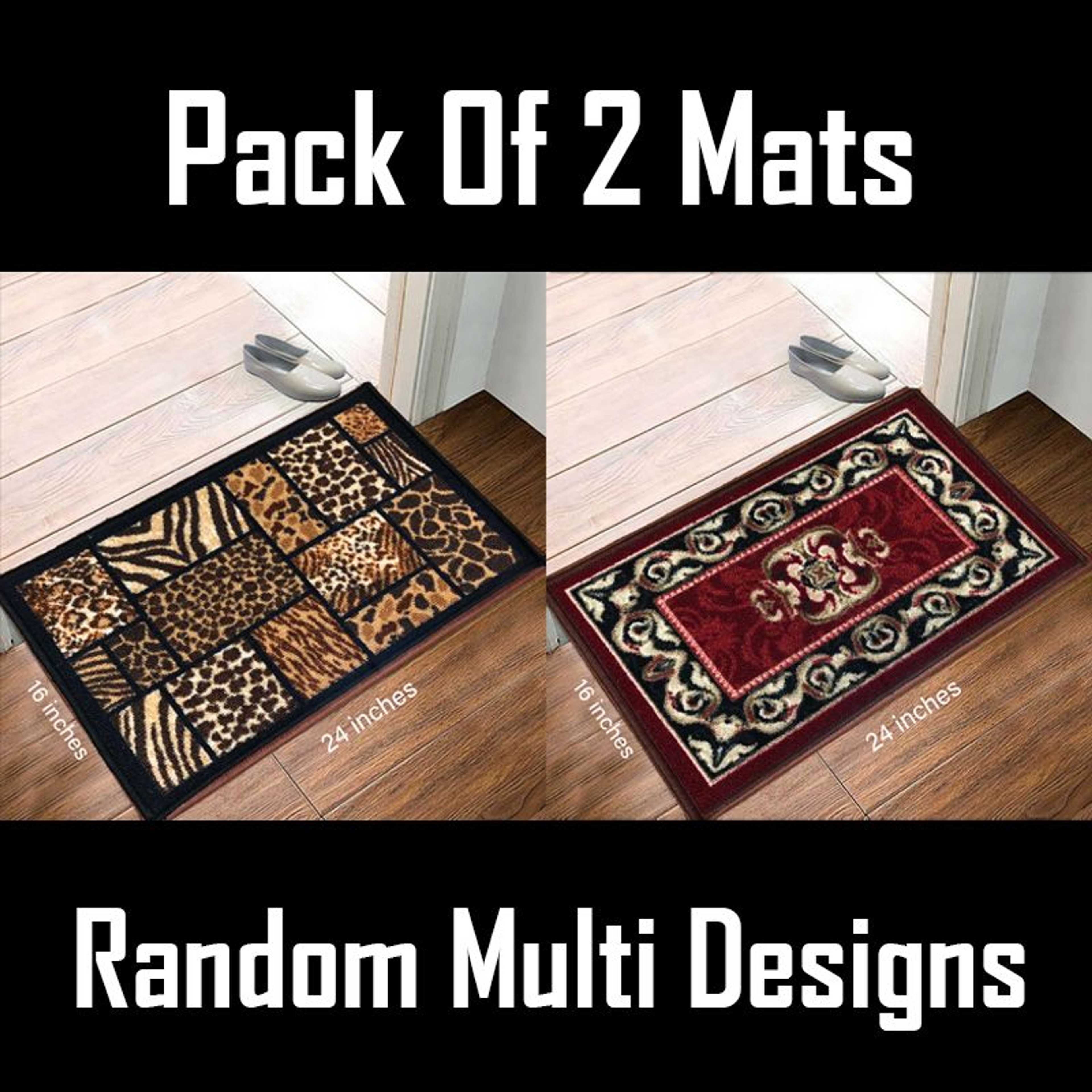 Pack of 2 Woven Room Mats, Carpet Stuff Door Mats - Al Ferash
