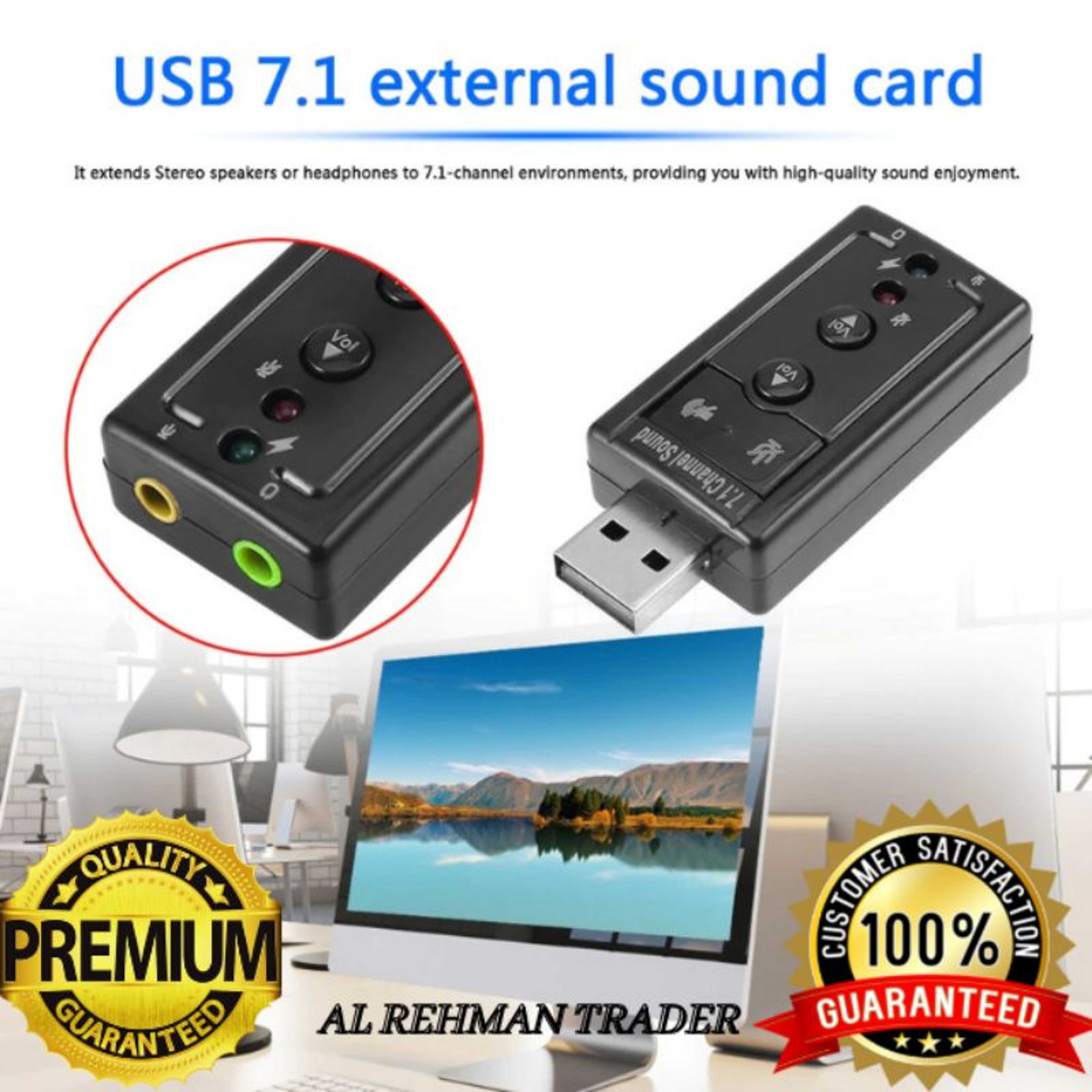 External USB Sound Card USB 2.0 Virtual 7.1 Channel Stereo 3.5mm Headphone Audio Adapter Microphone Sound Card