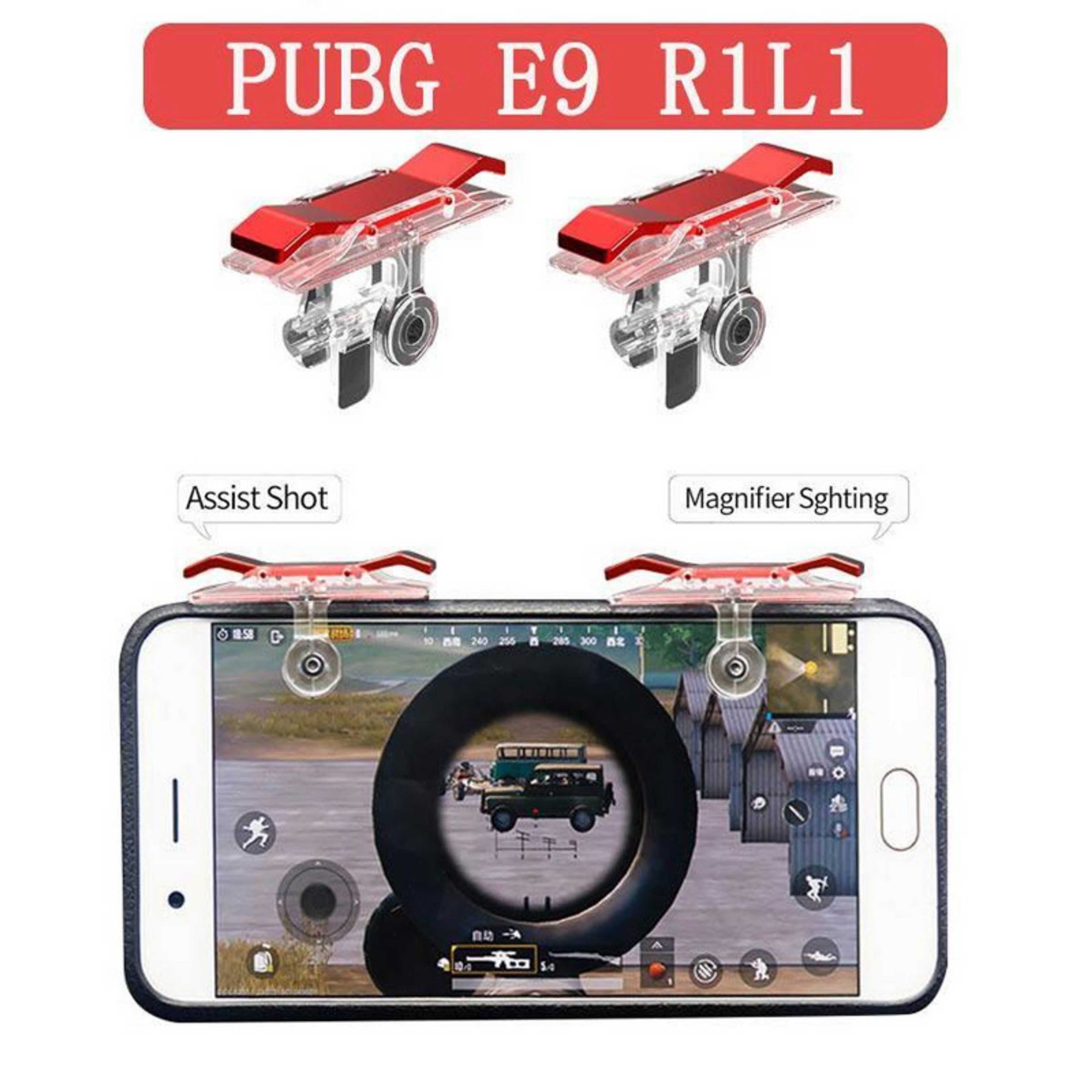 E9 Phone Mobile Gaming Trigger Button Handle For L1 R1 Controller For Pubg Rules Of Survival,Last Battle Ground, Survivor Royale