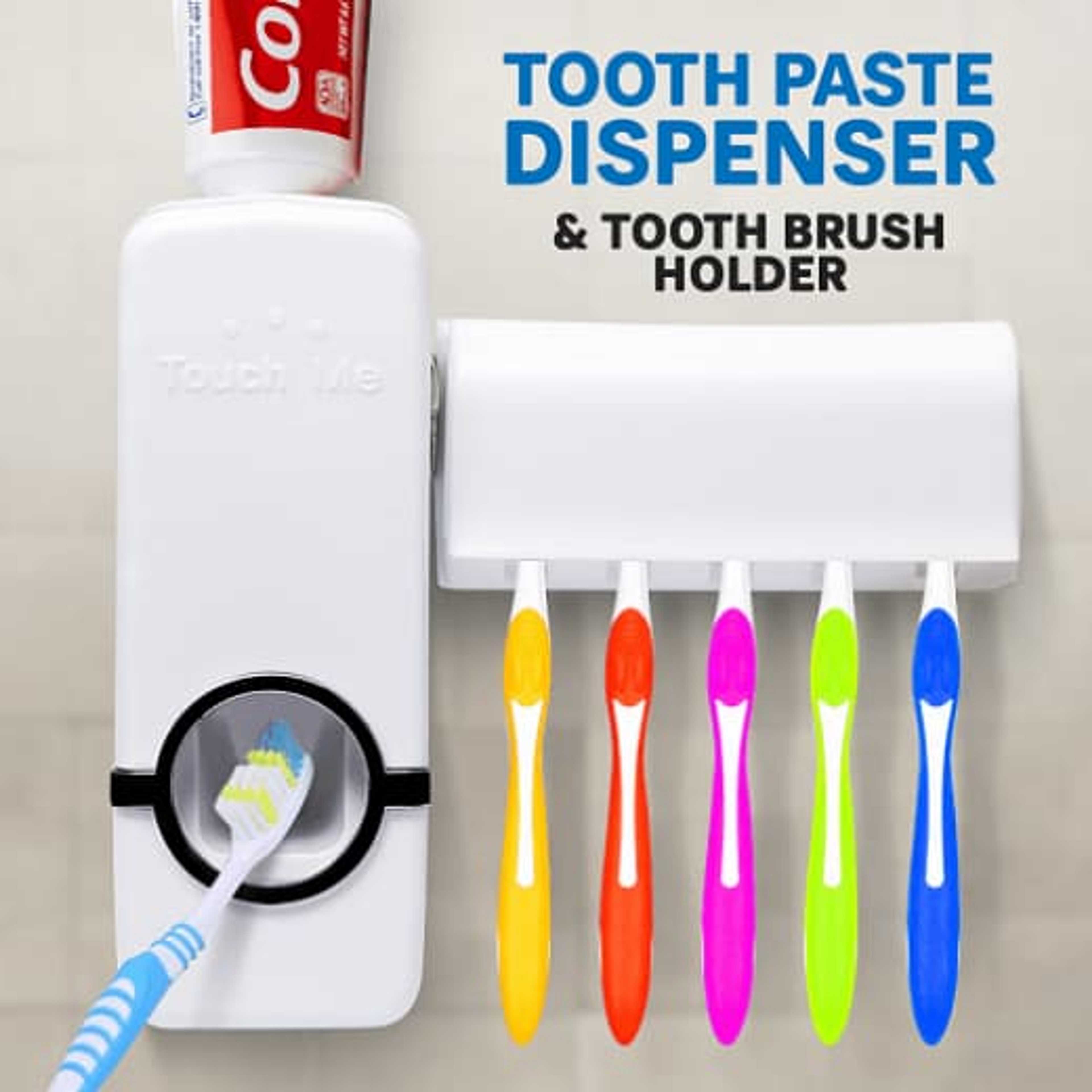 TOUCH ME TOOTHPASTE DISPENSER & TOOTHBRUSH HOLDER