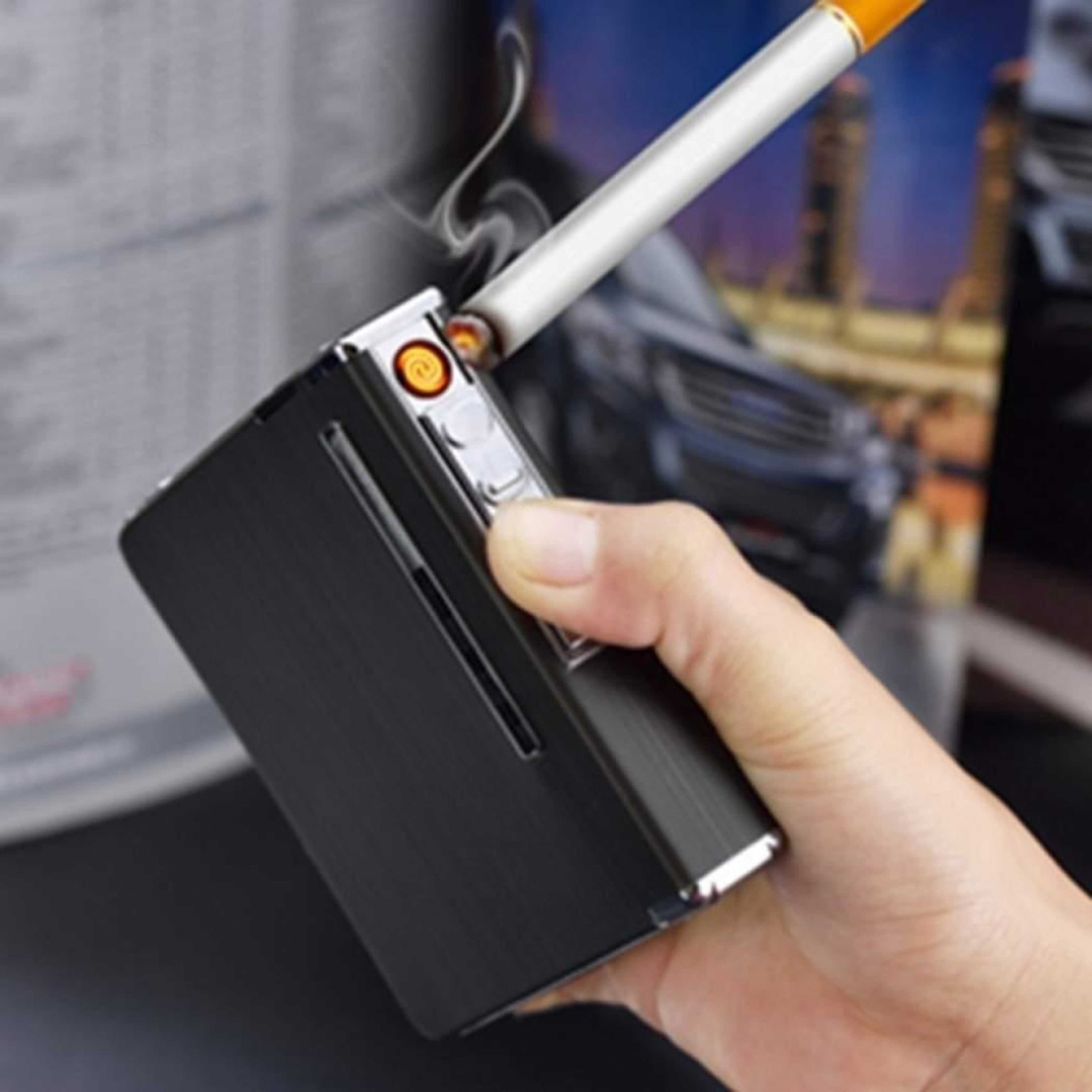 20 Pieces Holder - Box With Windproof Rechargeable USB Electronic lighter