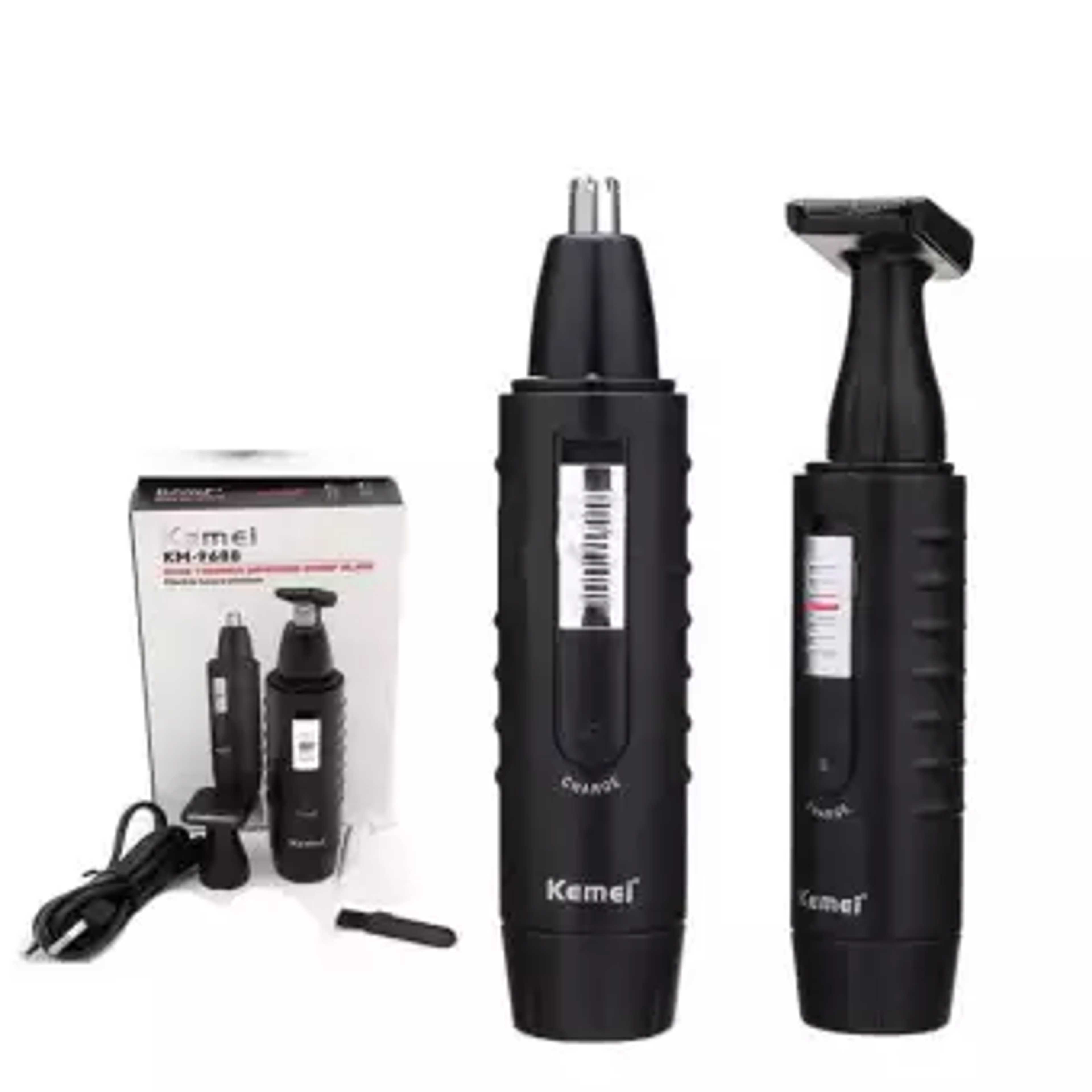 Kemei Km-9688 - 2 In 1 Rechargeable Hair & Nose Trimmer - Black