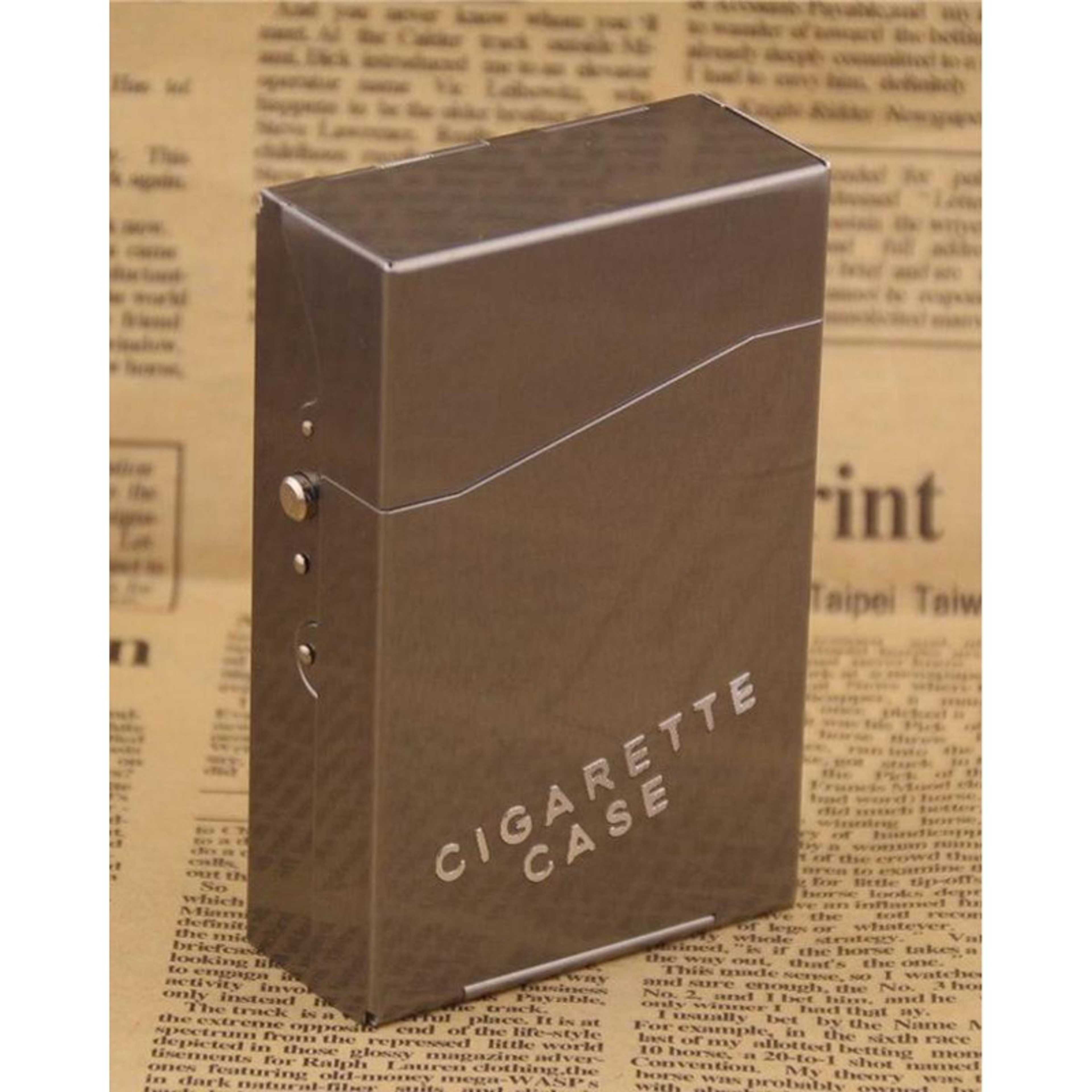 Magnetic Push Button C_igarette Case - 20 C_igarettes Storage