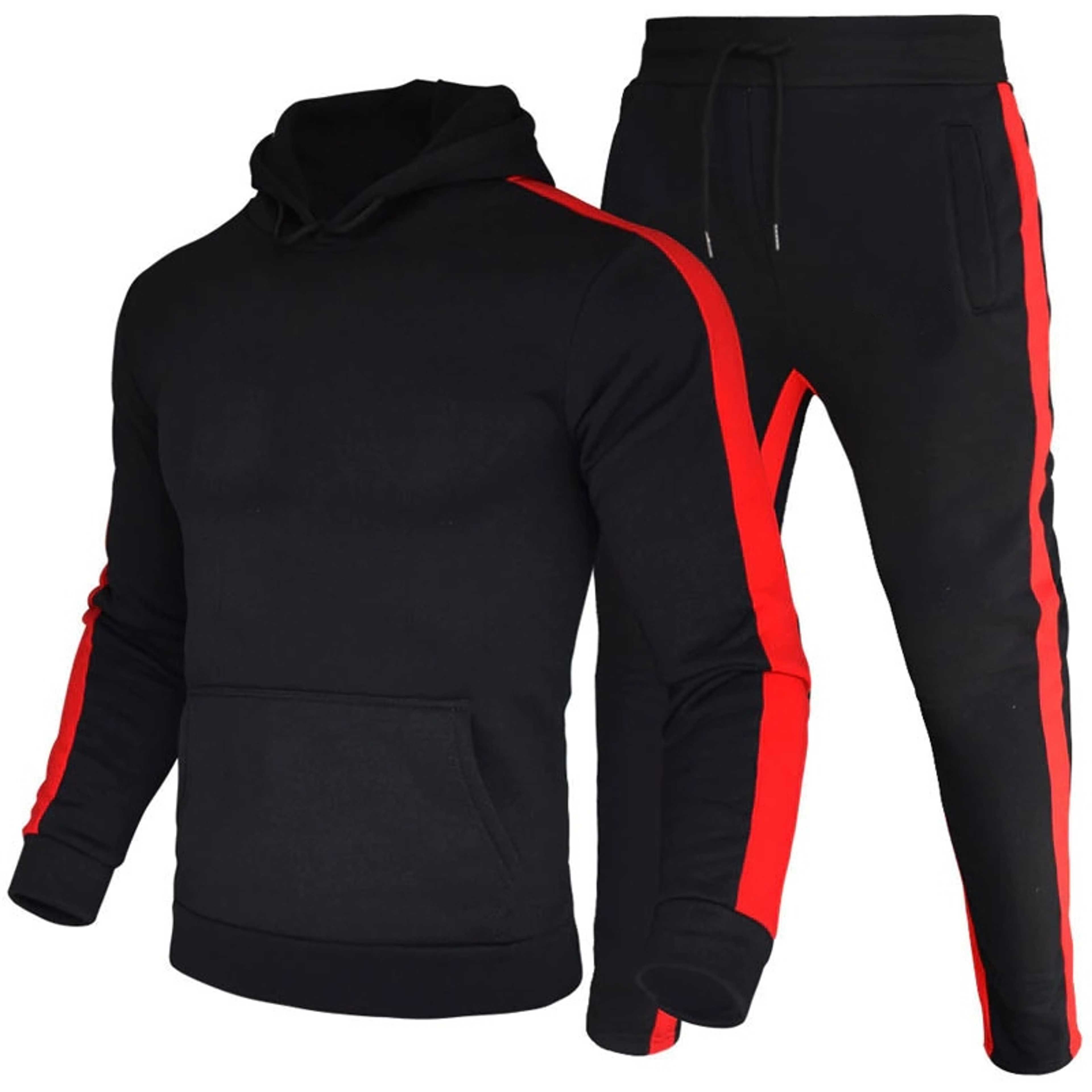 Men's Sweatsuit Pullover Hoodie Tops and Pants Set Casual Sports Tracksuit