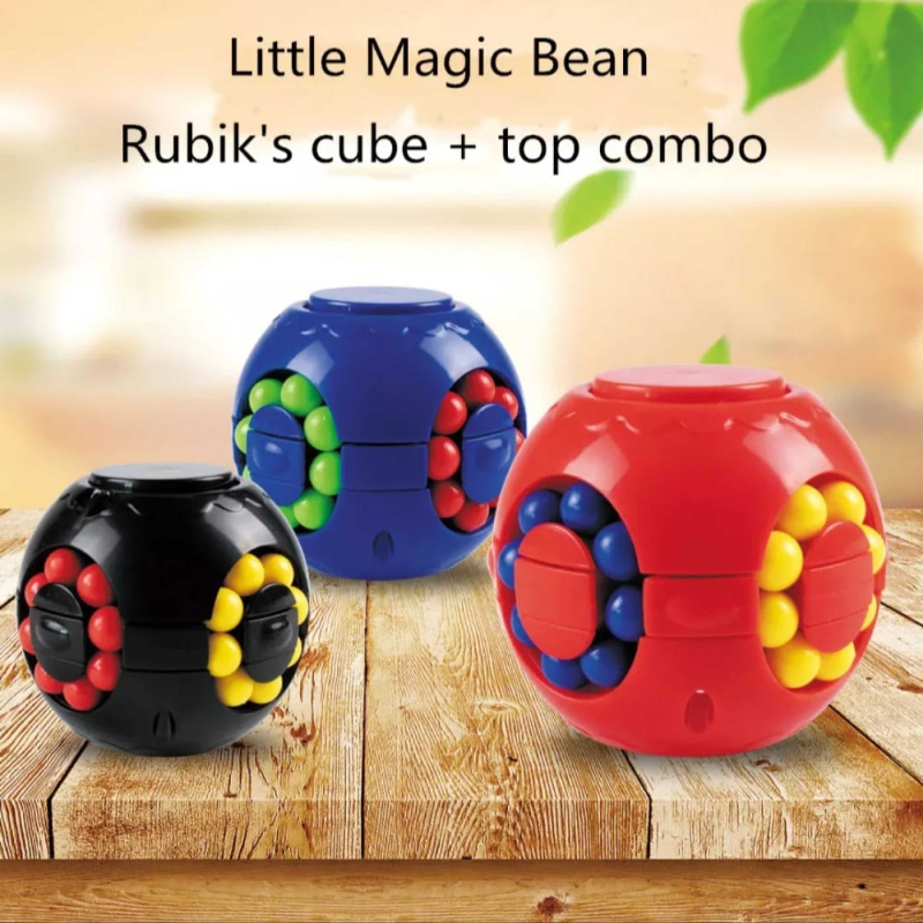 Decompression Cube Magic Bean Gyroscope Puzzle Cube, Creative Fingertip Gyro Cube Toy, Fidget Spinner Gyro Relieves Stress & Anxiety Toy for Children and Adults (Note: Color Depend on Availability) (Note: Color Depend on Availability)