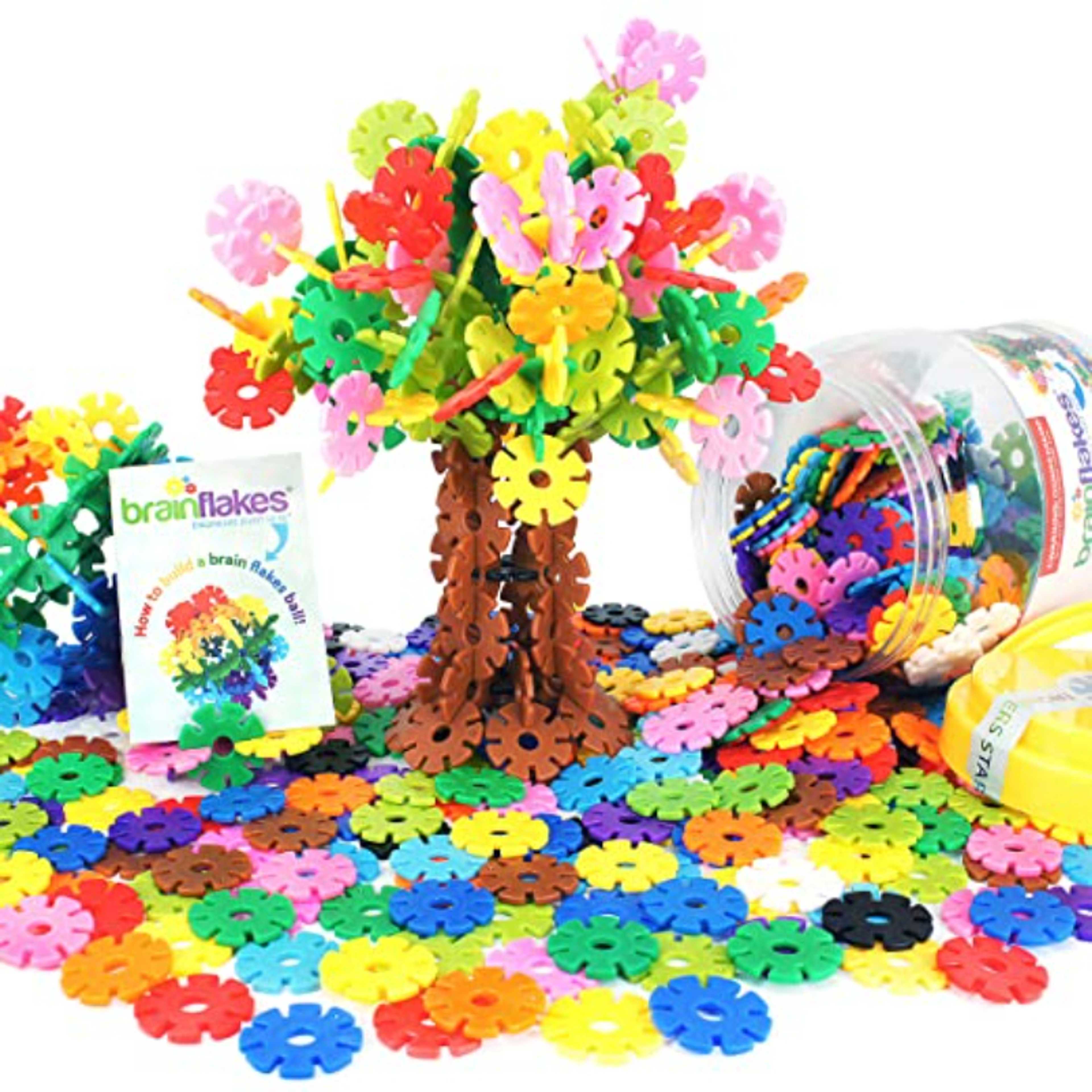 150Pcs 3D Puzzle Snowflake Building Creative Kids Flakes Interlocking Plastic Disc Set Construction kids Toys Brain