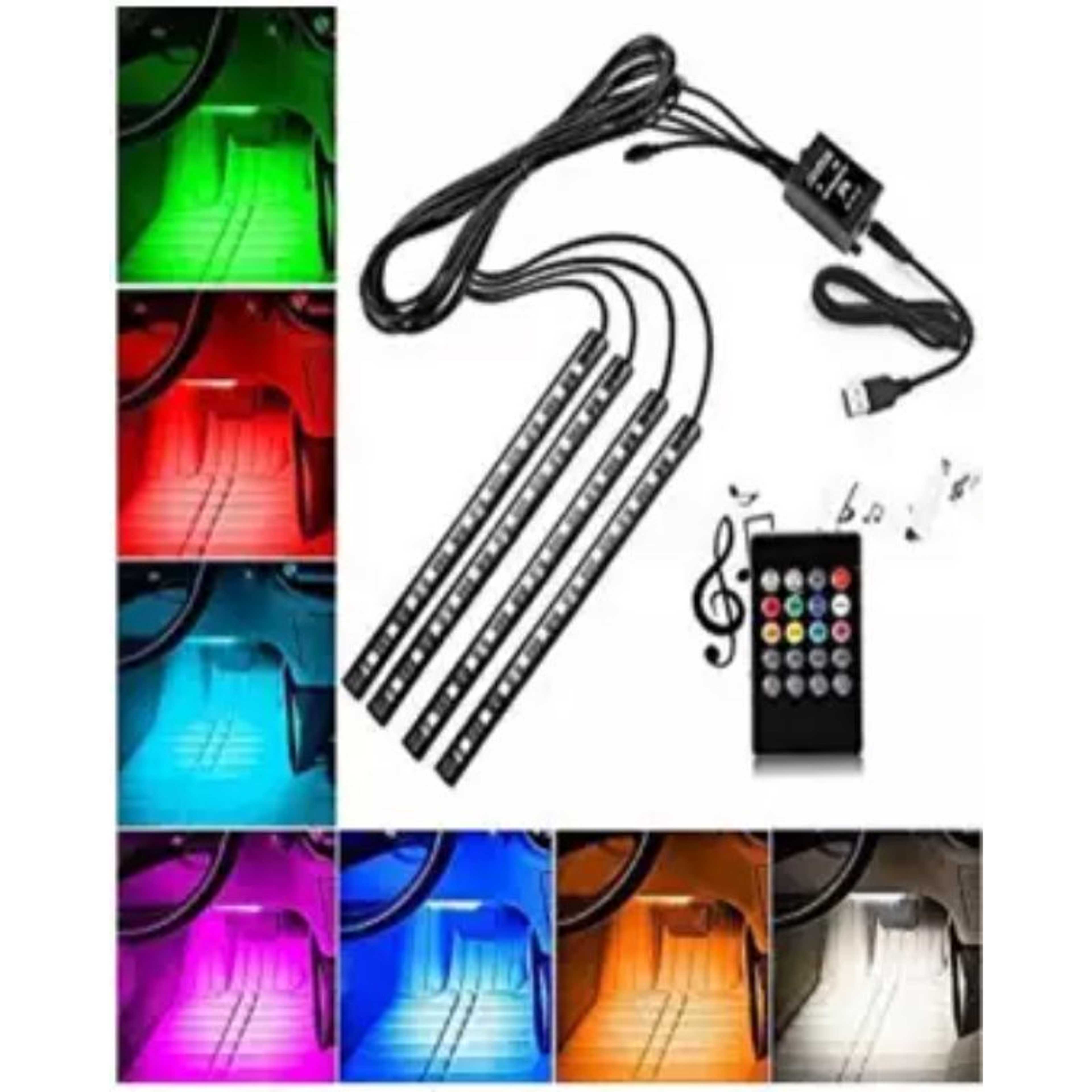 Car Interior Atmosphere Remote Control Light Decor Lamp 7 Colours