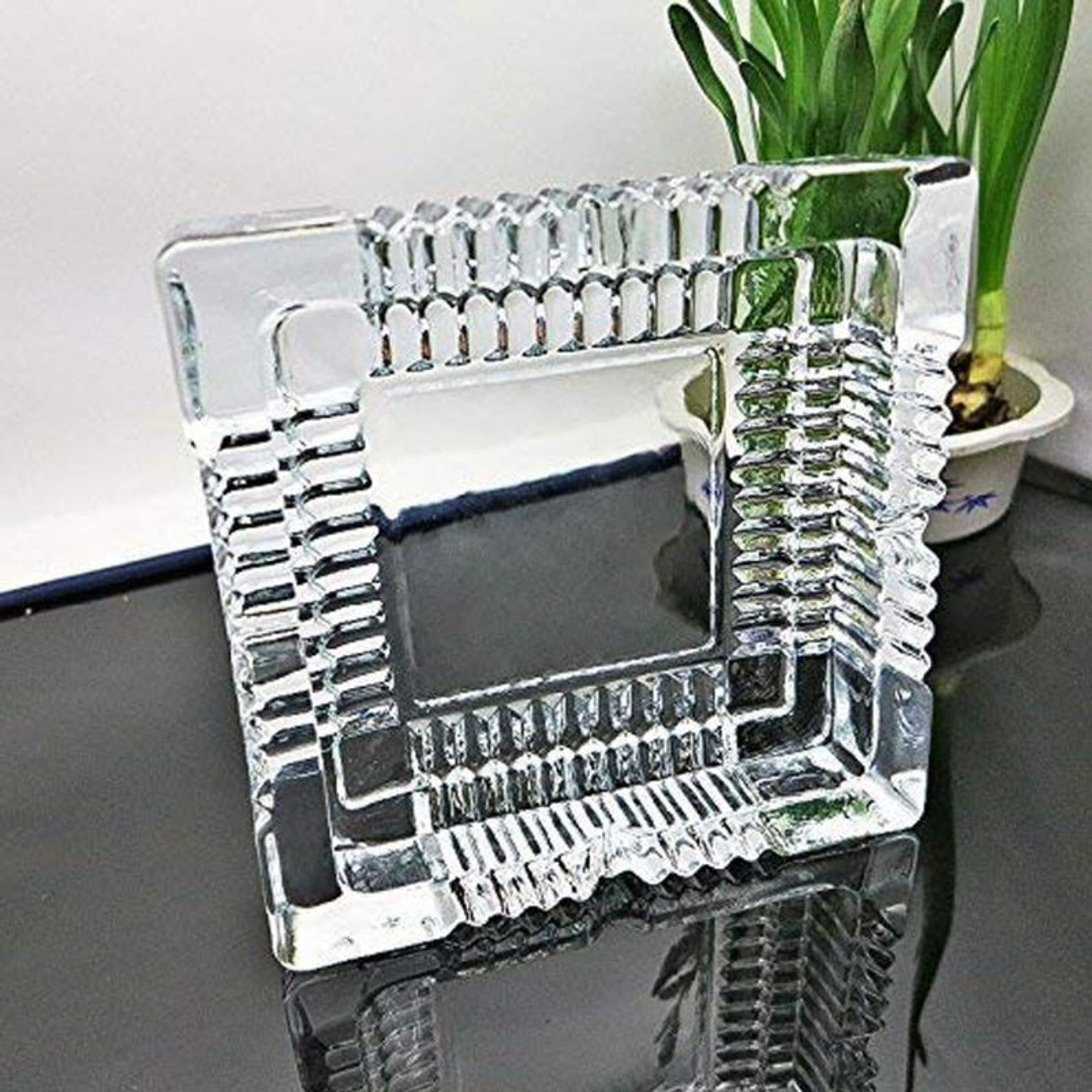 Glass Square Crystal Heavy for Collectible Holder Tribal Tabletop Tray Outdoor Outside Home Decoration