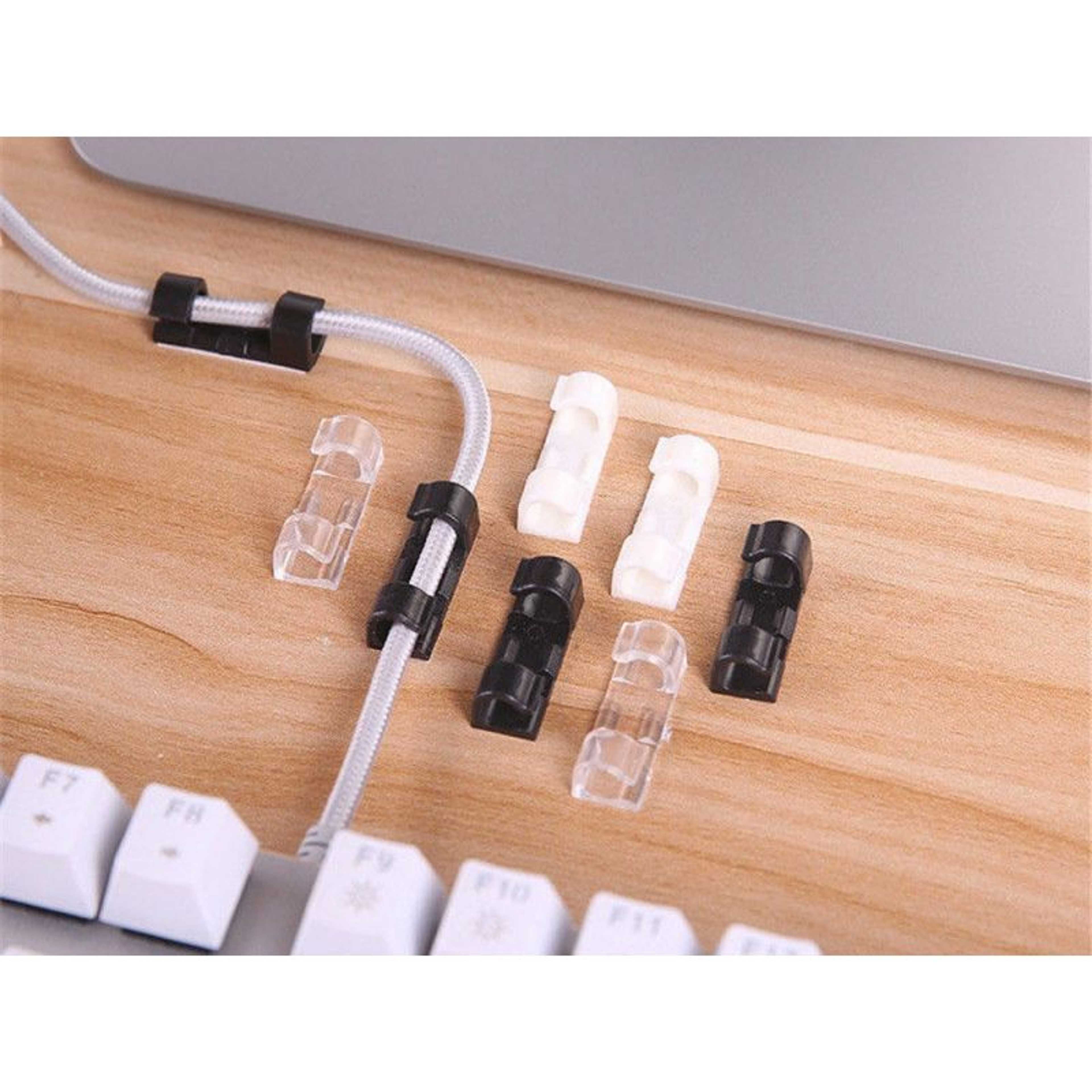 Pack of 16 Pcs Transparent Self-Adhesive Crystal Design Wire Clips Organizer