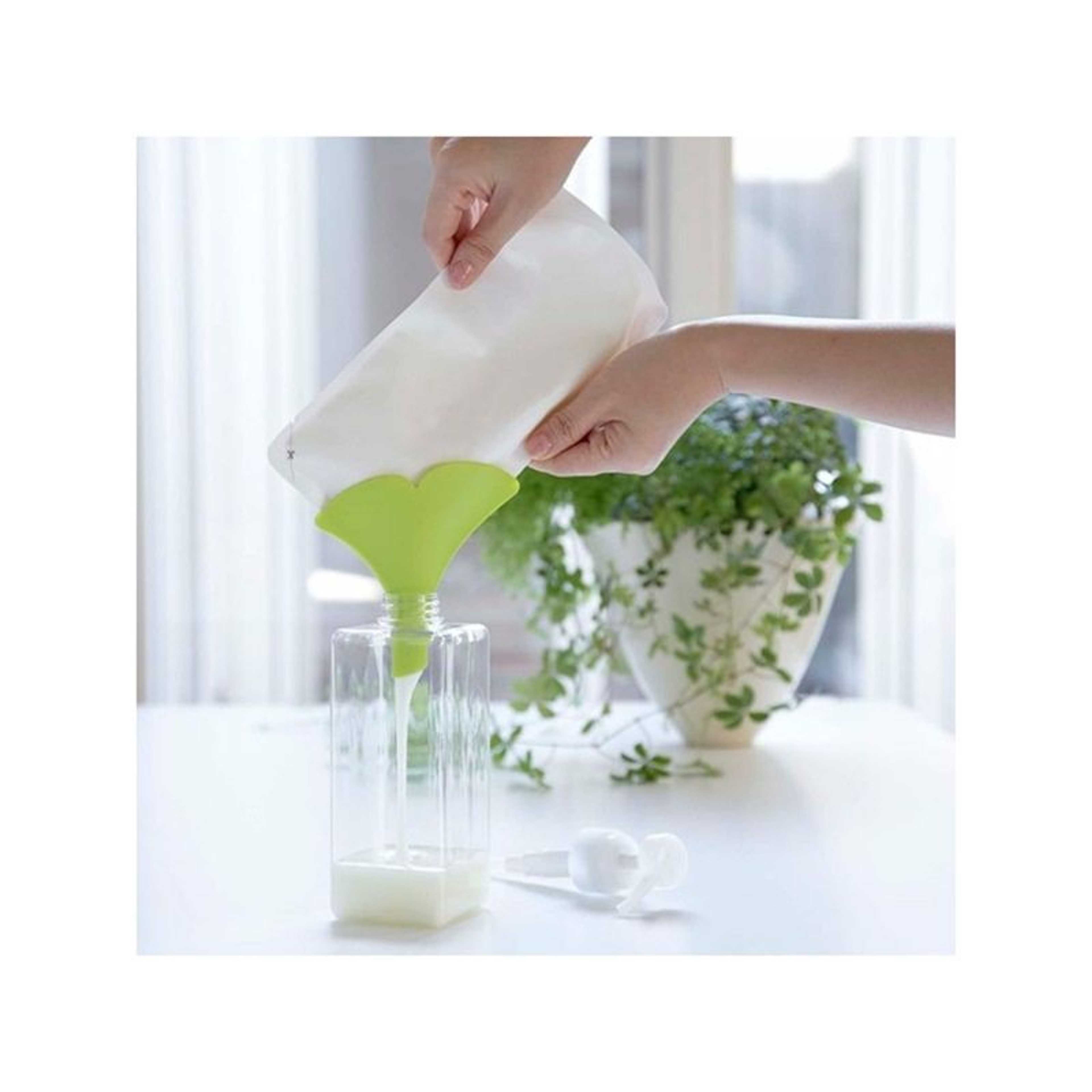 Flat Silicone Clever Funnel for All types of Jars & Bottles - Multicolor - Product Main Image